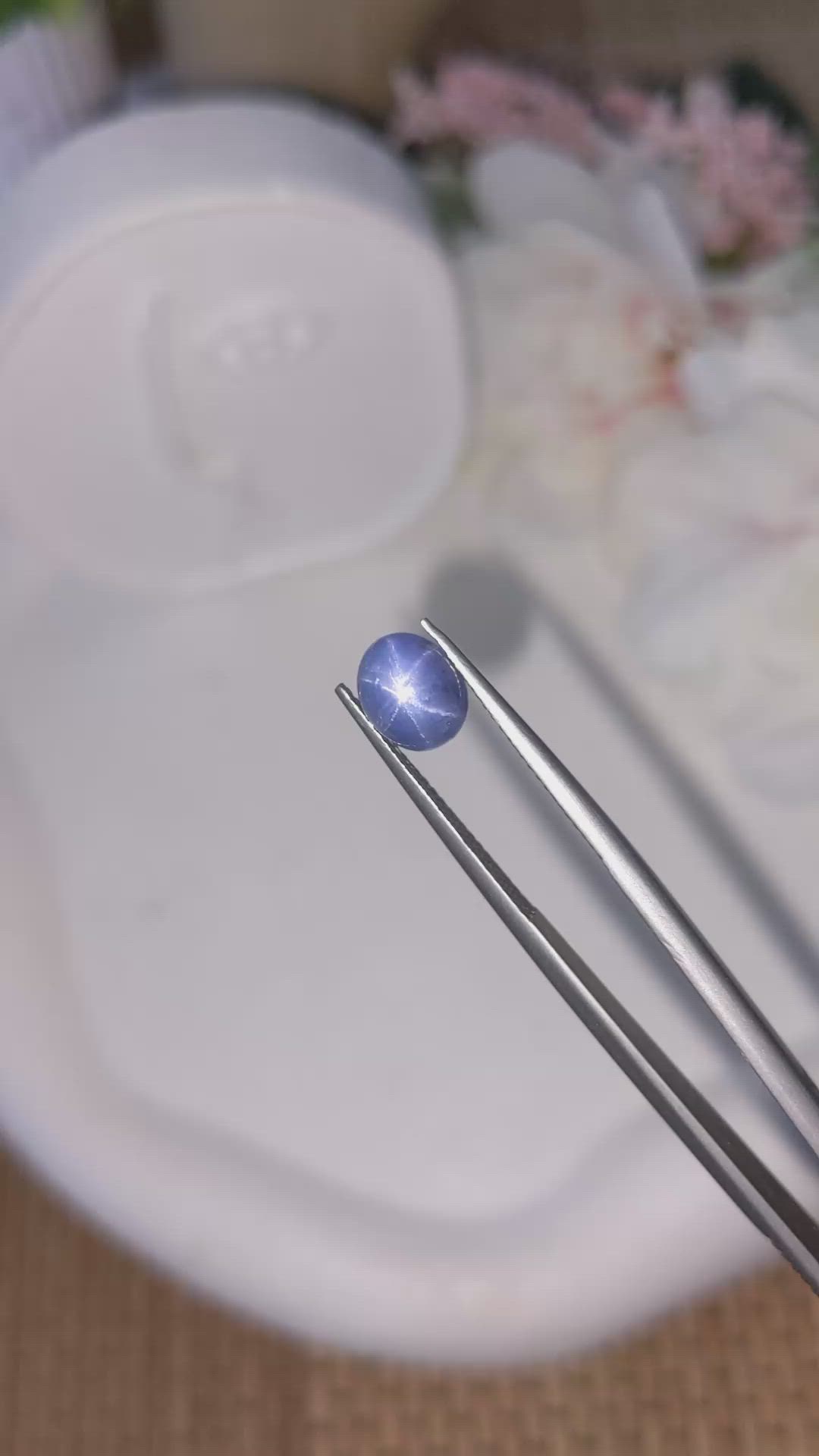 2.95 Ct. Blue Cabochon Star Sapphire from Ceylon (Sri Lanka) Size Video