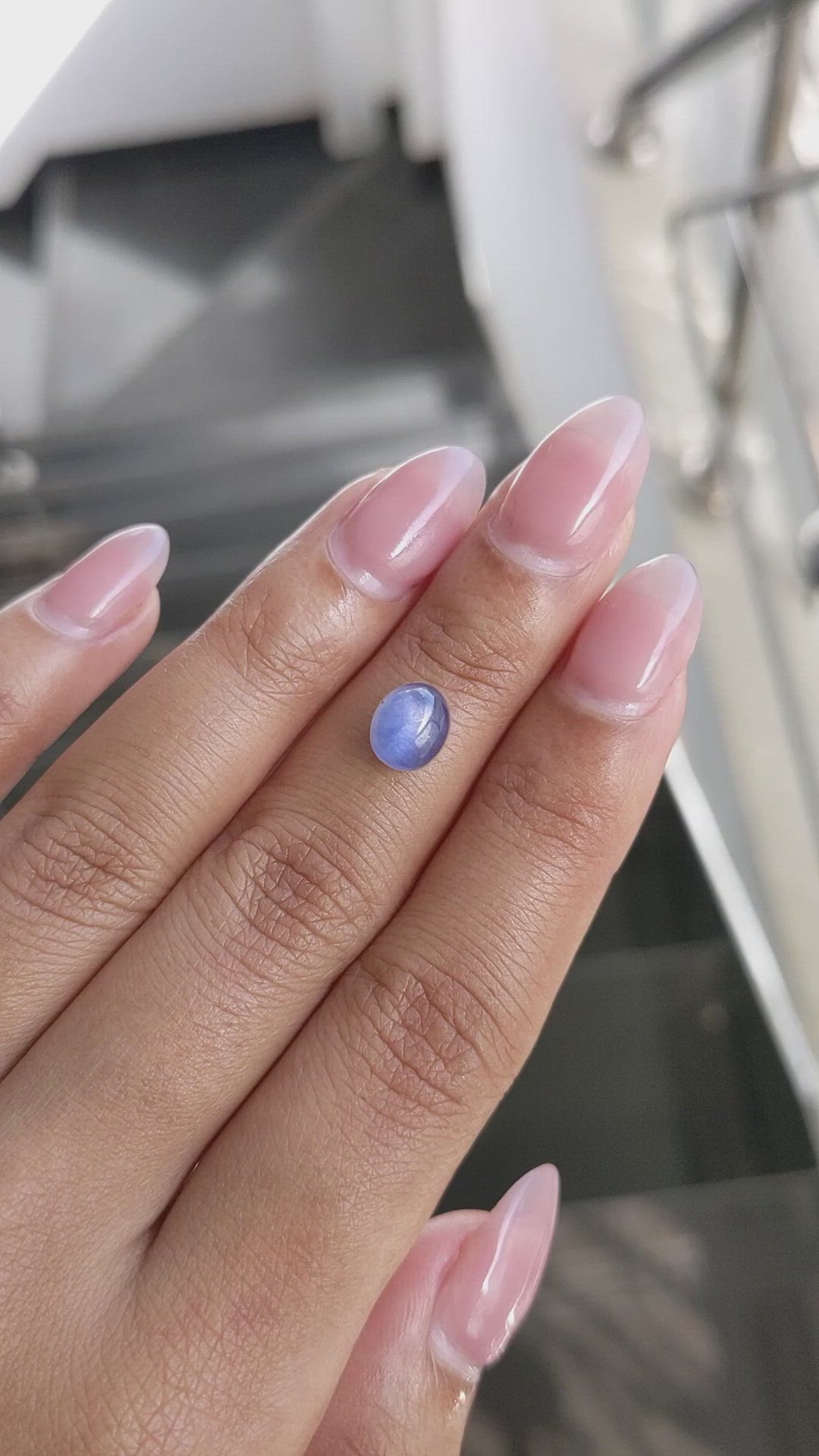 2.95 Ct. Blue Cabochon Star Sapphire from Ceylon (Sri Lanka) Size Video