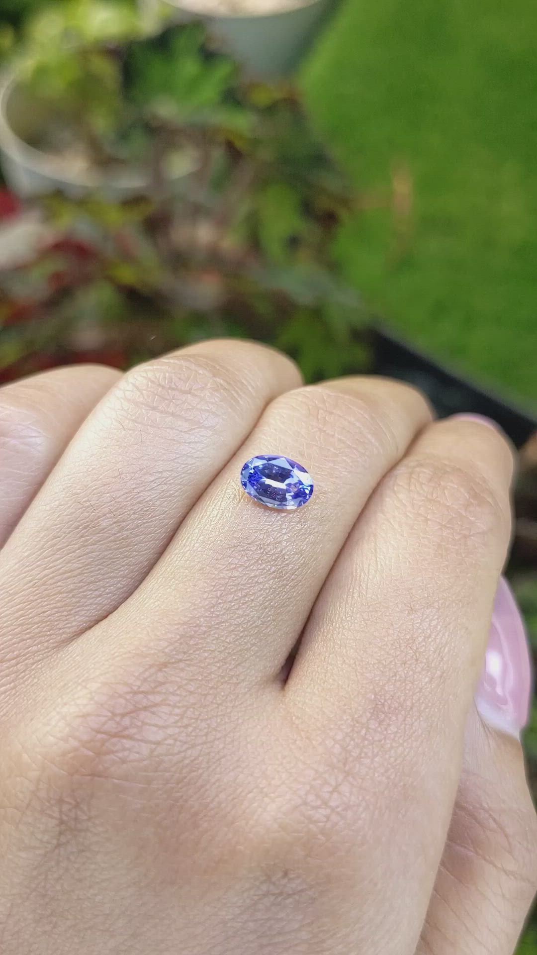 1.27 Ct. Violet Sapphire from Ceylon (Sri Lanka) Size Video