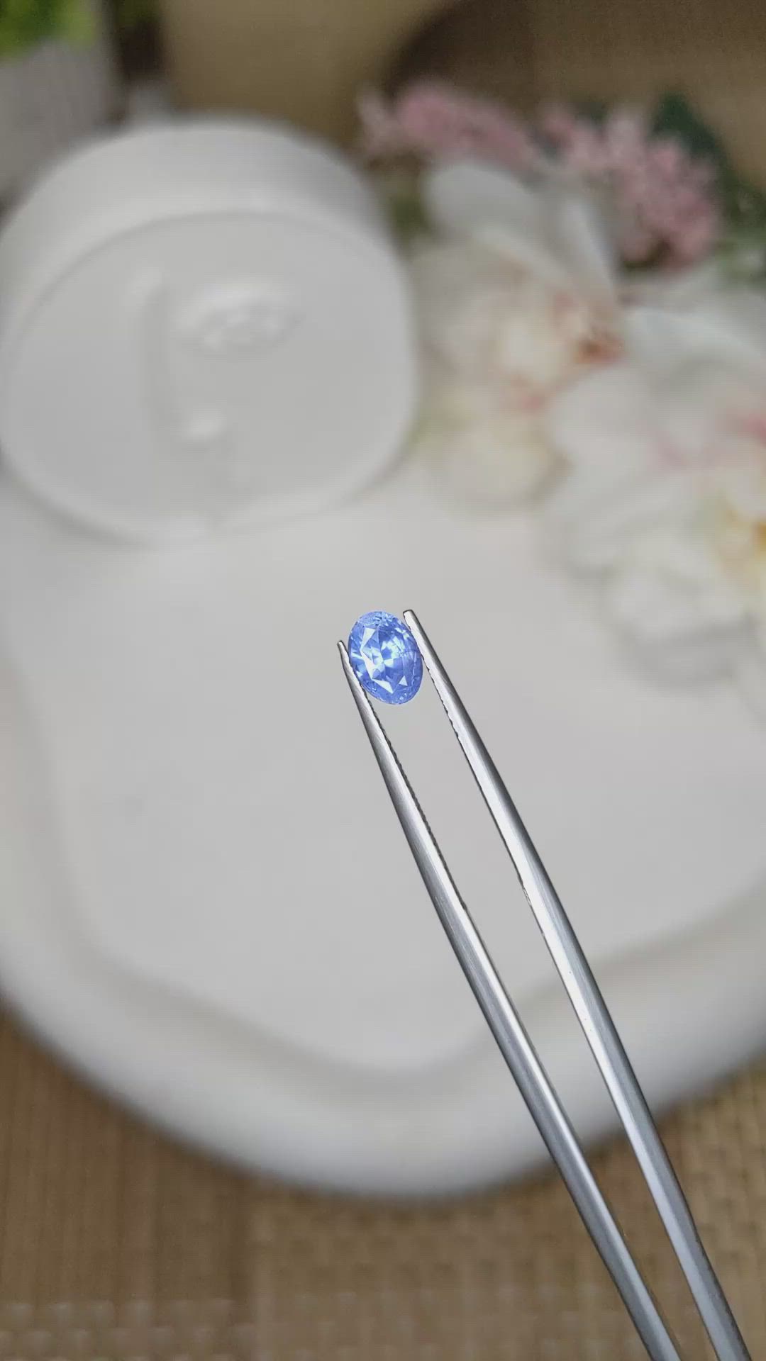 1.08 Ct. Blue Sapphire from Ceylon (Sri Lanka) Size Video