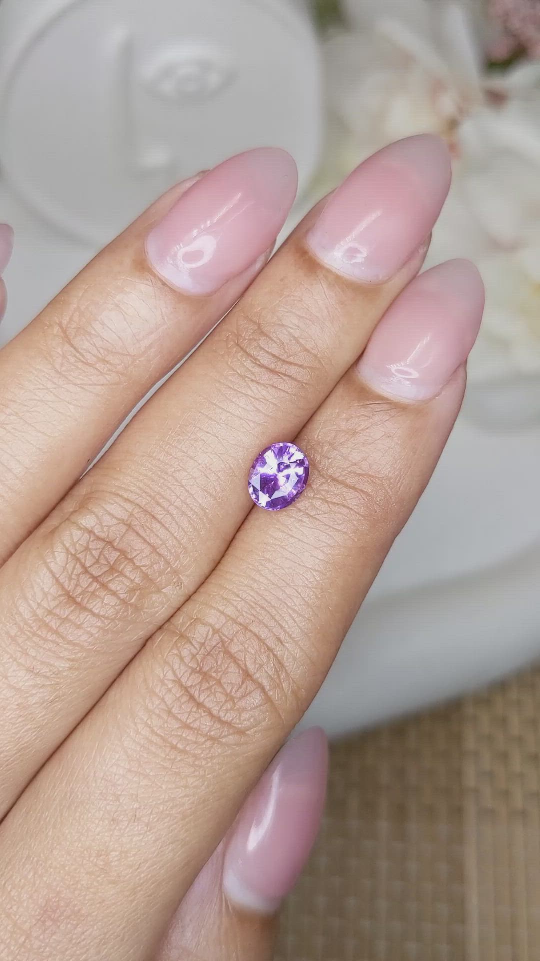 1.13 Ct. Purple Sapphire from Ceylon (Sri Lanka) Size Video