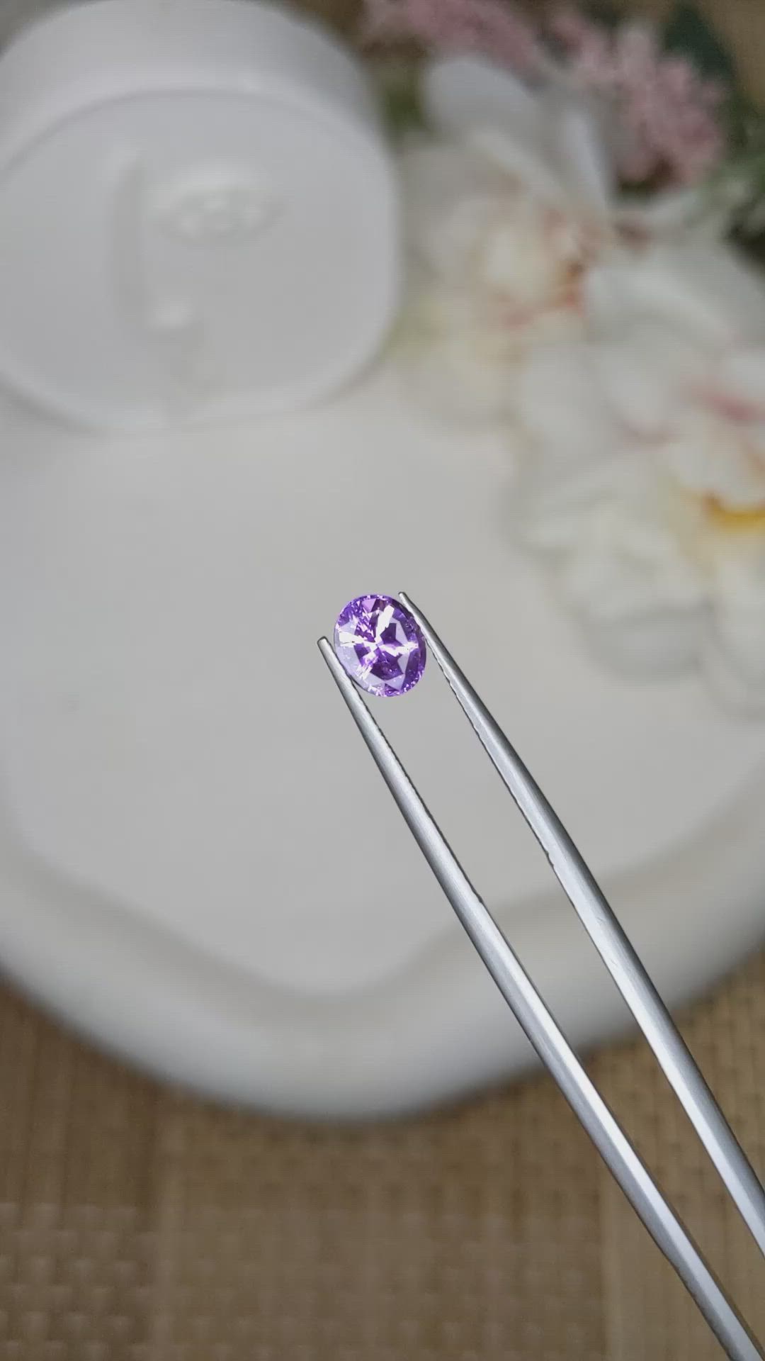 1.13 Ct. Purple Sapphire from Ceylon (Sri Lanka) Size Video