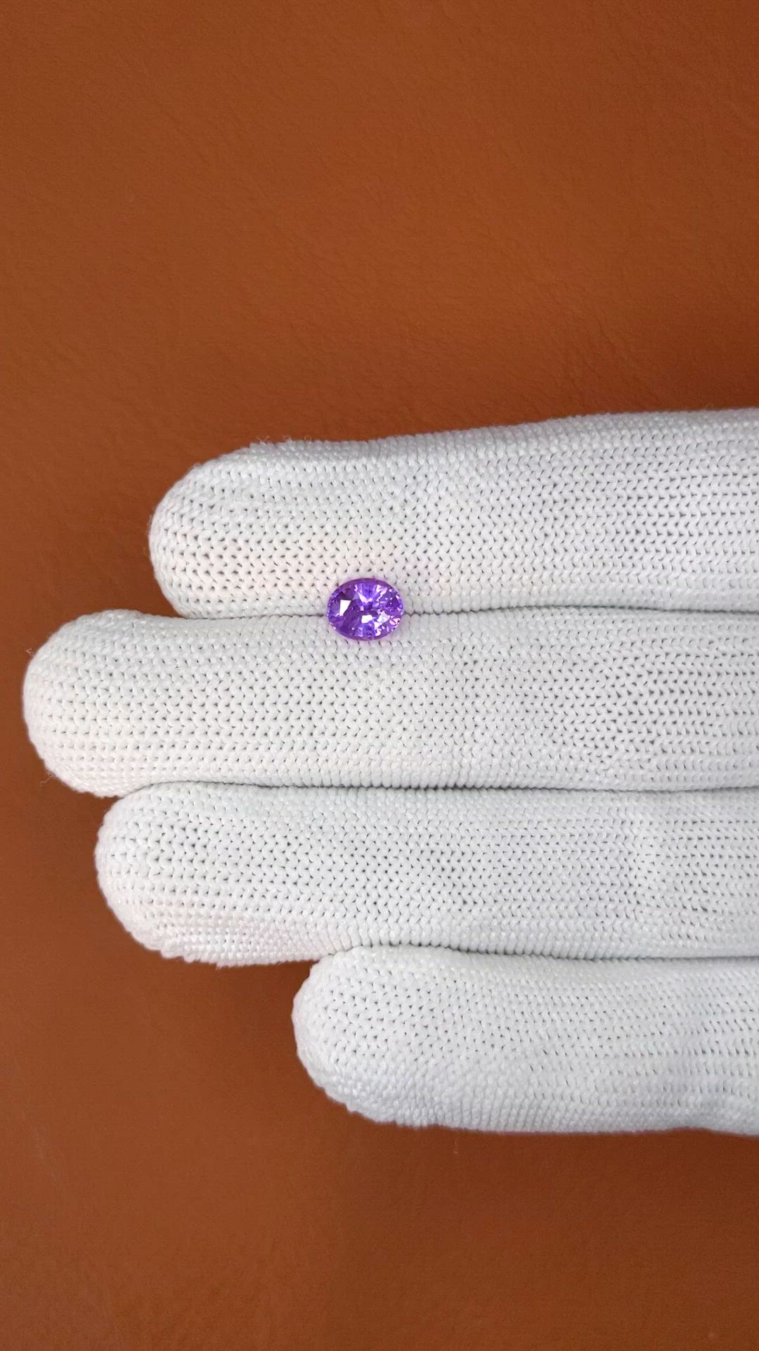 1.13 Ct. Purple Sapphire from Ceylon (Sri Lanka) Size Video