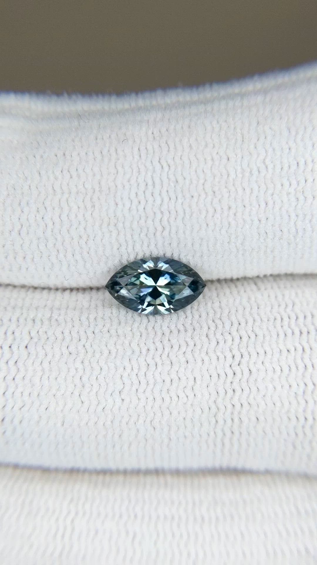 1.11 Ct. Bluish Grey Sapphire from Montana Size Video