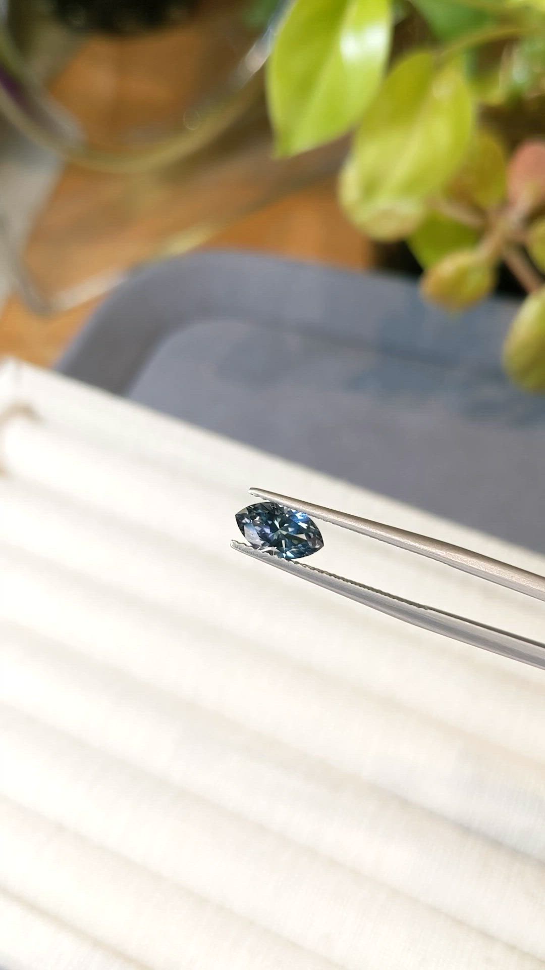 1.11 Ct. Bluish Grey Sapphire from Montana Size Video