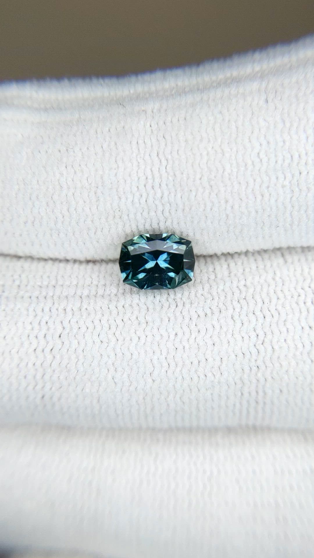 1.28 Ct. Bluish Green Sapphire from Montana Size Video