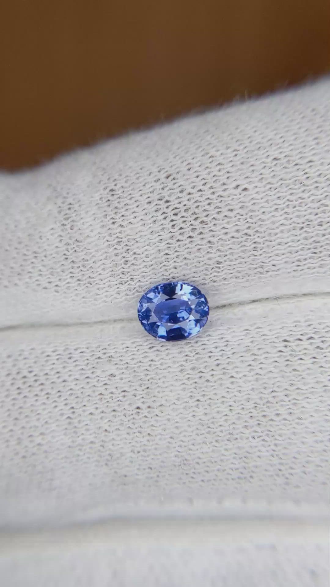 0.88 Ct. Blue Sapphire from Ceylon (Sri Lanka) Size Video