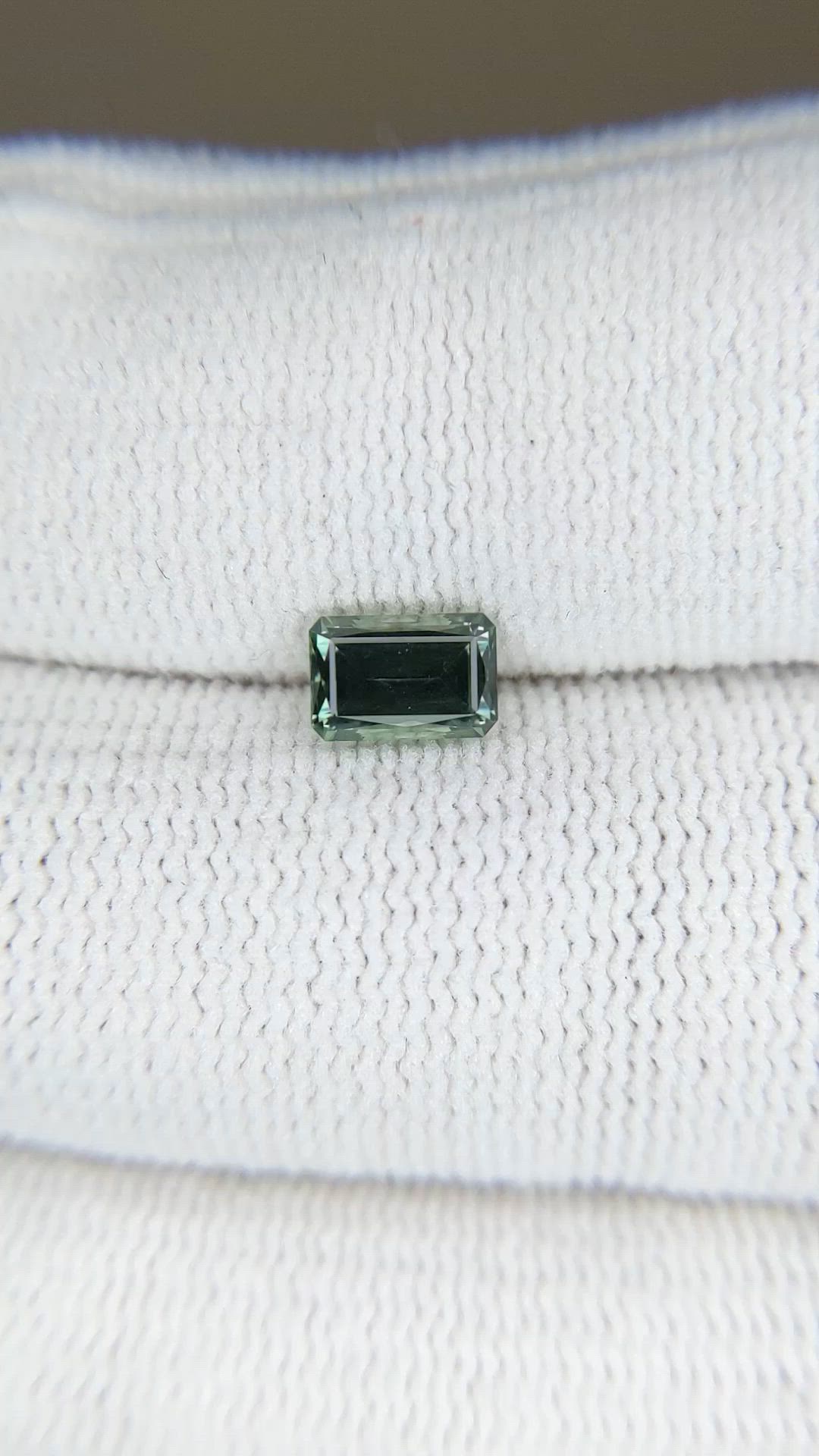 0.90 Ct. Bluish Green Sapphire from Montana Size Video