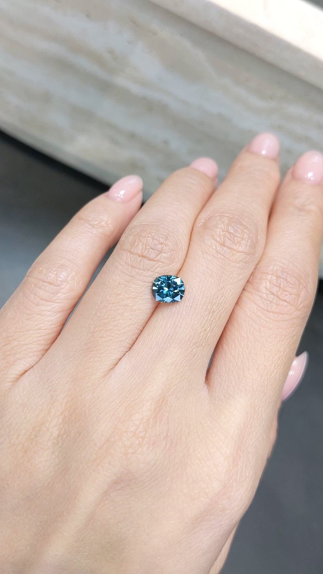 1.49 Ct. Bluish Green Sapphire from Montana Size Video