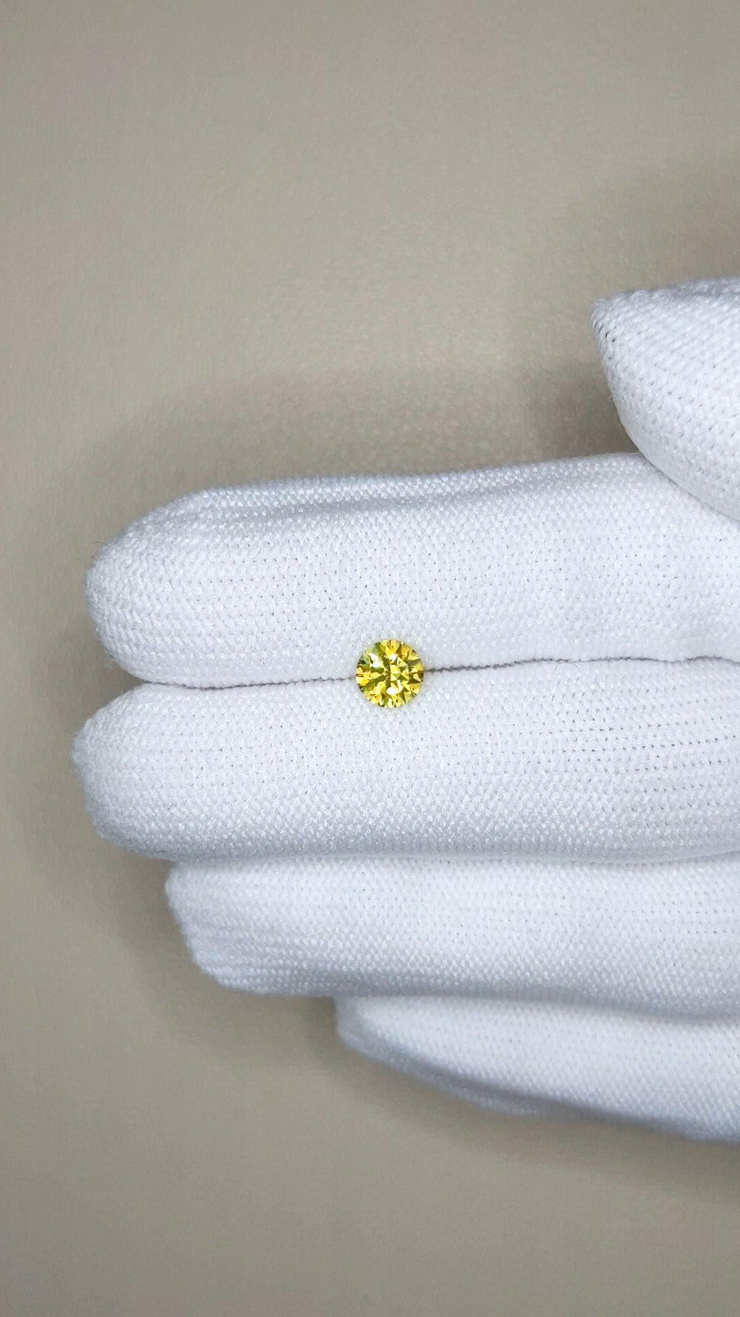 0.72 Ct. Yellow Sapphire from Montana Size Video