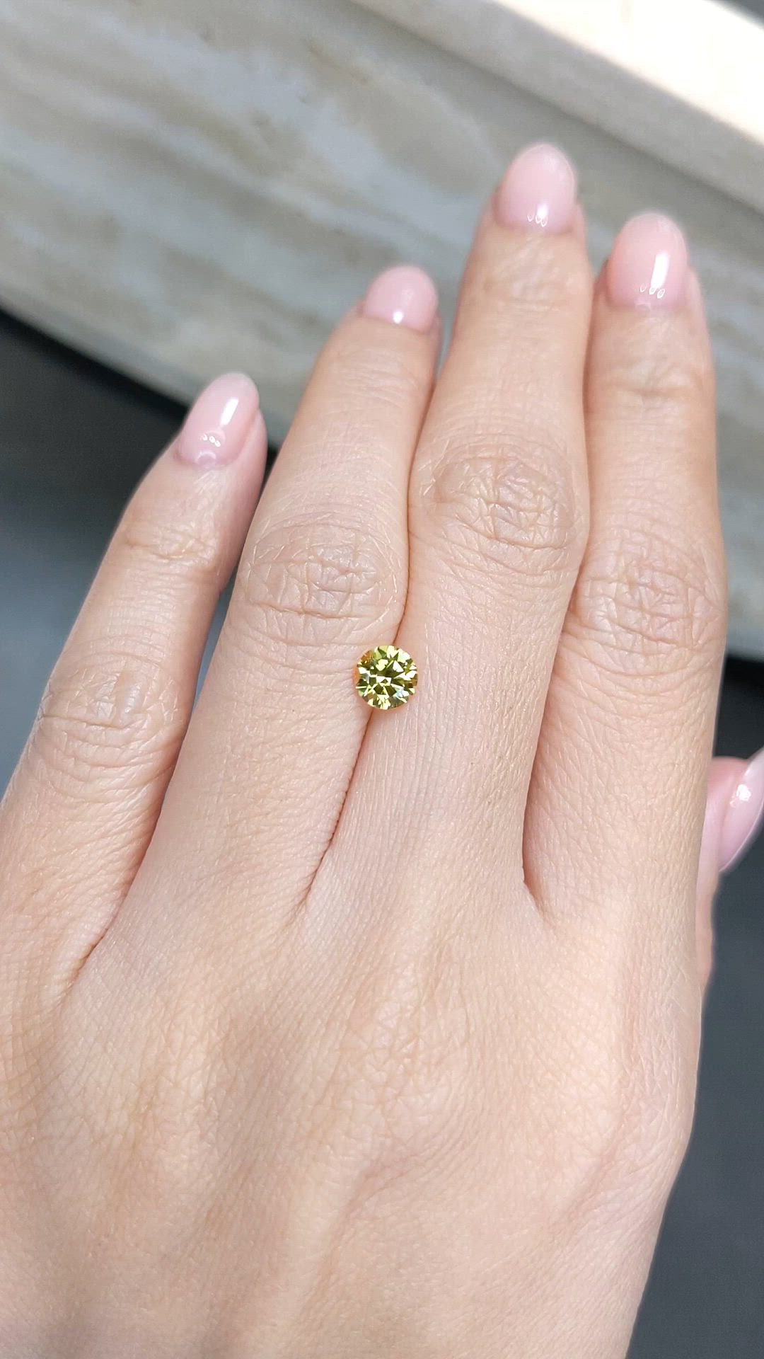 0.72 Ct. Yellow Sapphire from Montana Size Video