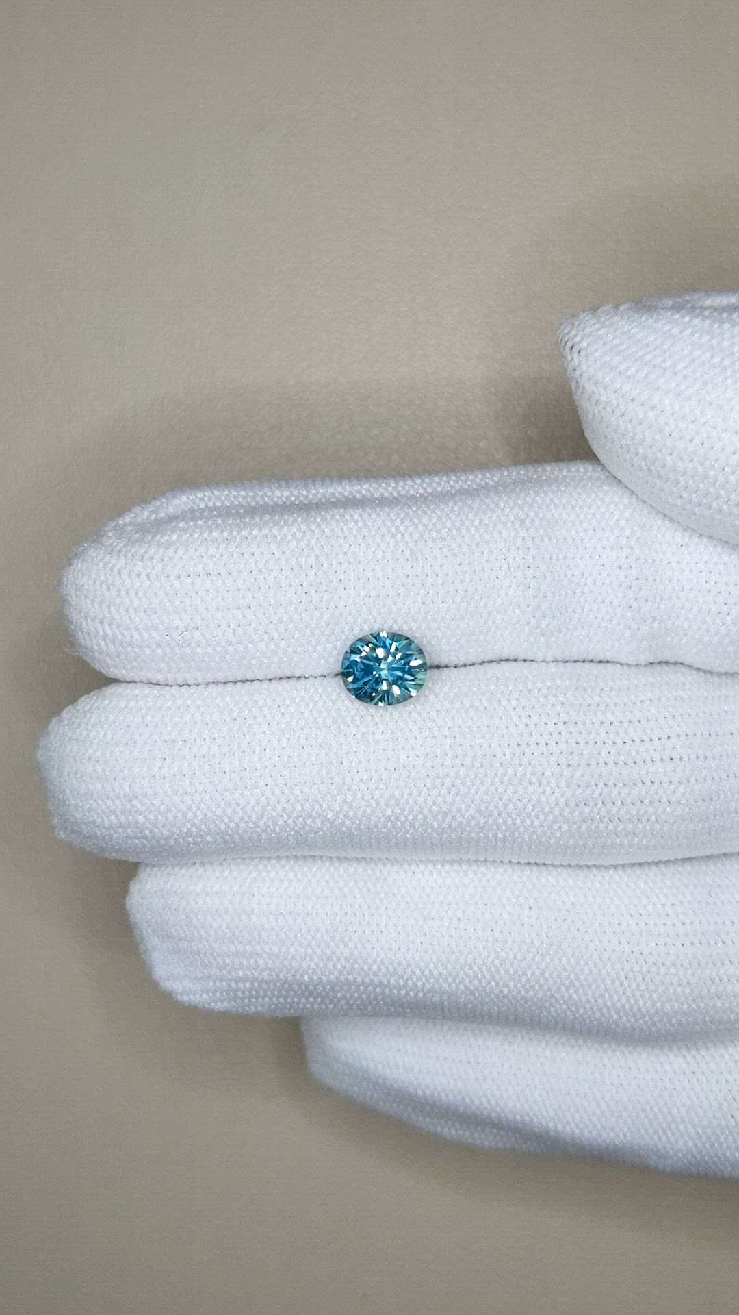 1.47 Ct. Greenish Blue Sapphire from Montana Size Video