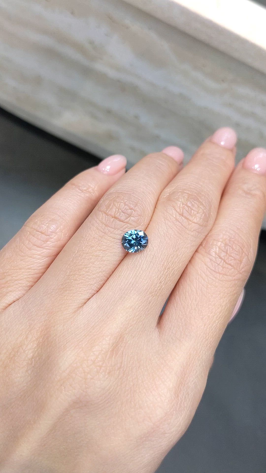 1.47 Ct. Greenish Blue Sapphire from Montana Size Video