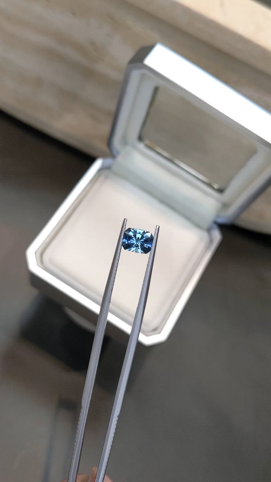 1.59 Ct. Greenish Blue Sapphire from Montana Size Video