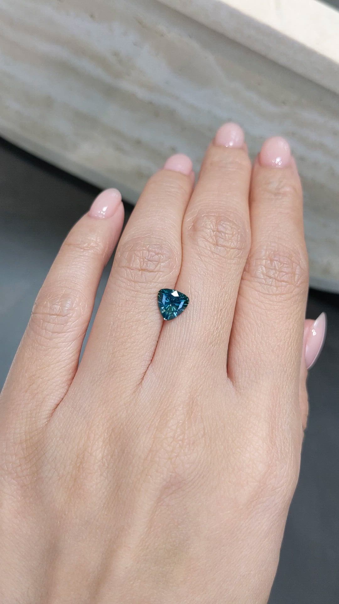 1.27 Ct. Greenish Blue Sapphire from Montana Size Video