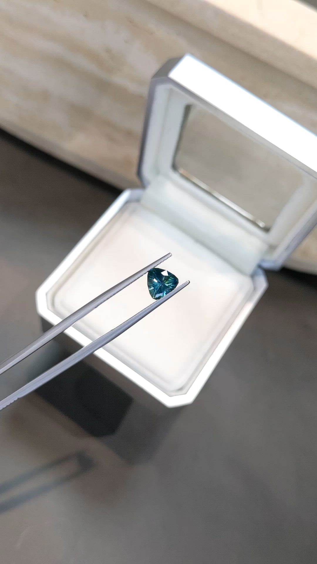 1.27 Ct. Greenish Blue Sapphire from Montana Size Video