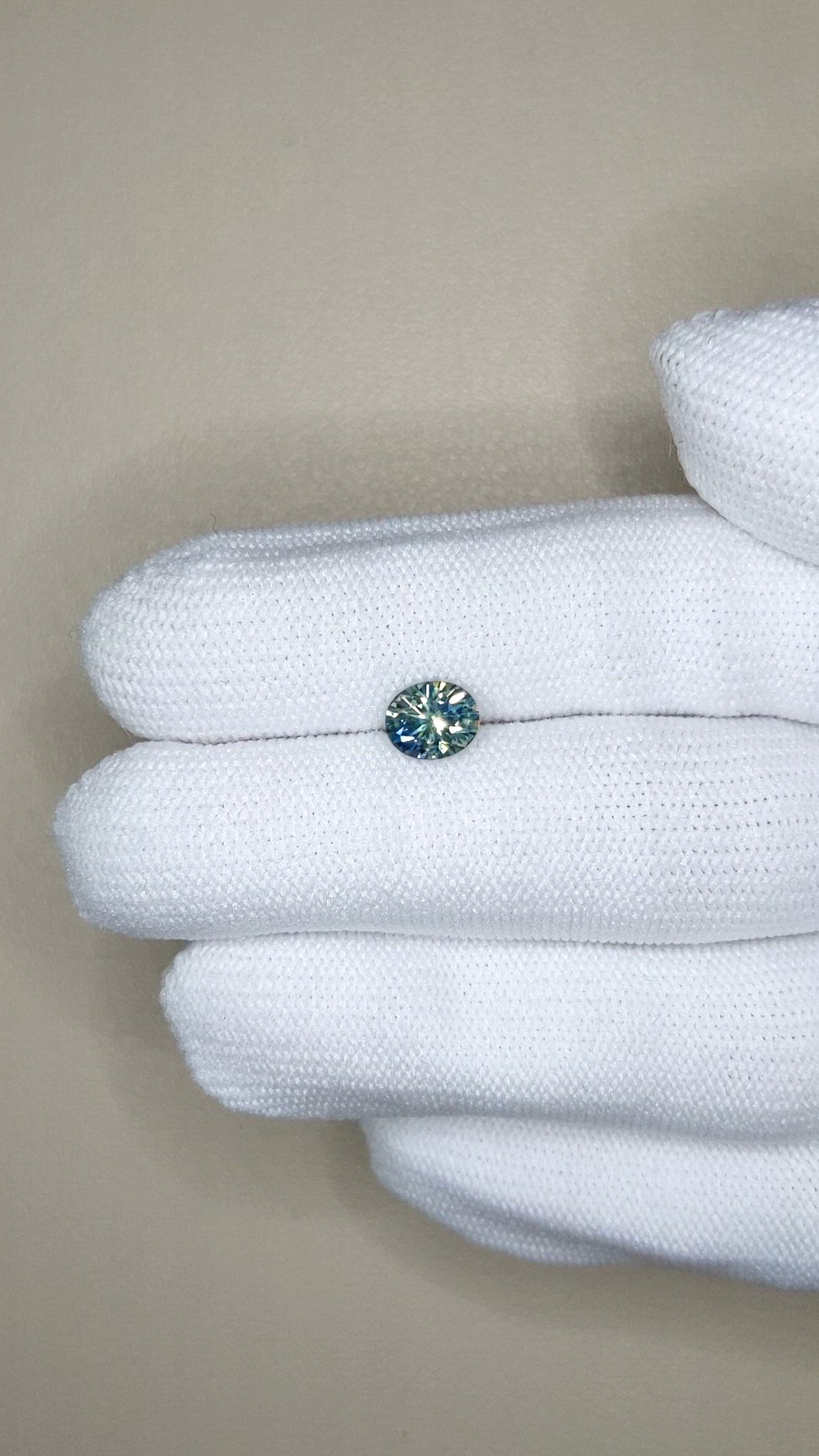 1.20 Ct. Bluish Green Sapphire from Montana Size Video