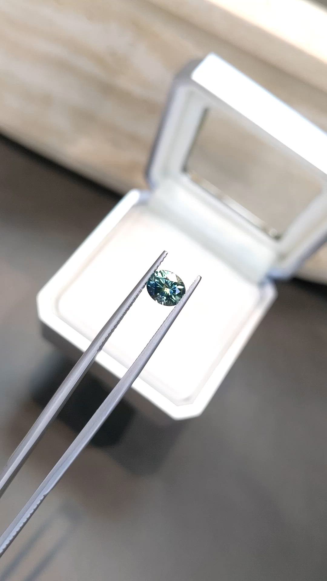 1.20 Ct. Bluish Green Sapphire from Montana Size Video