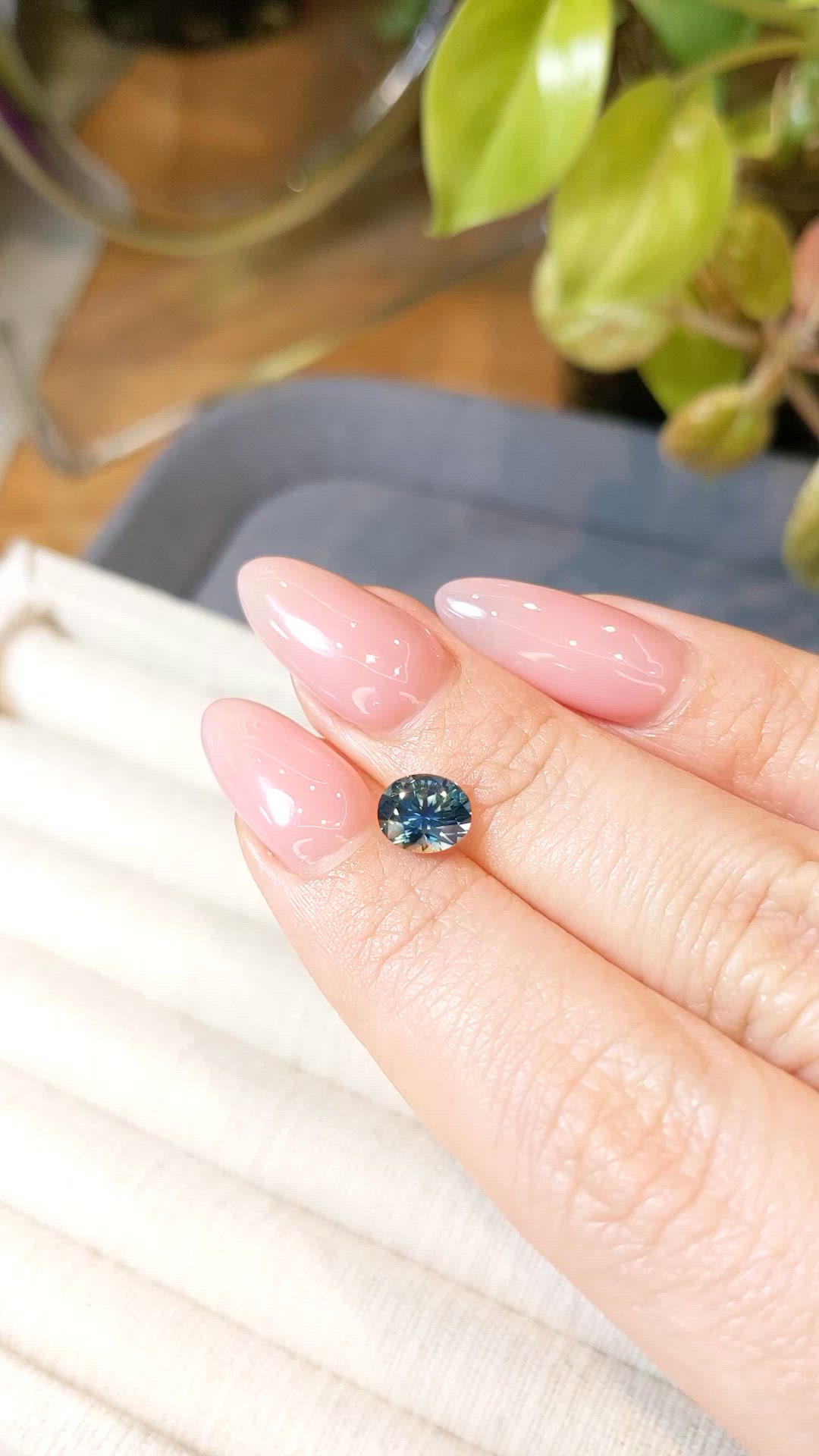 1.40 Ct. Bluish Green Sapphire from Montana Size Video