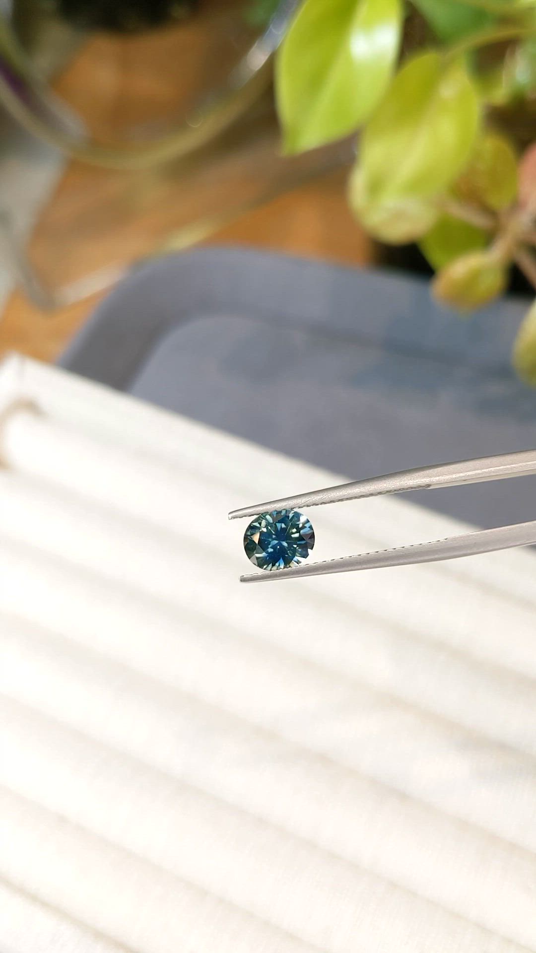 1.40 Ct. Bluish Green Sapphire from Montana Size Video