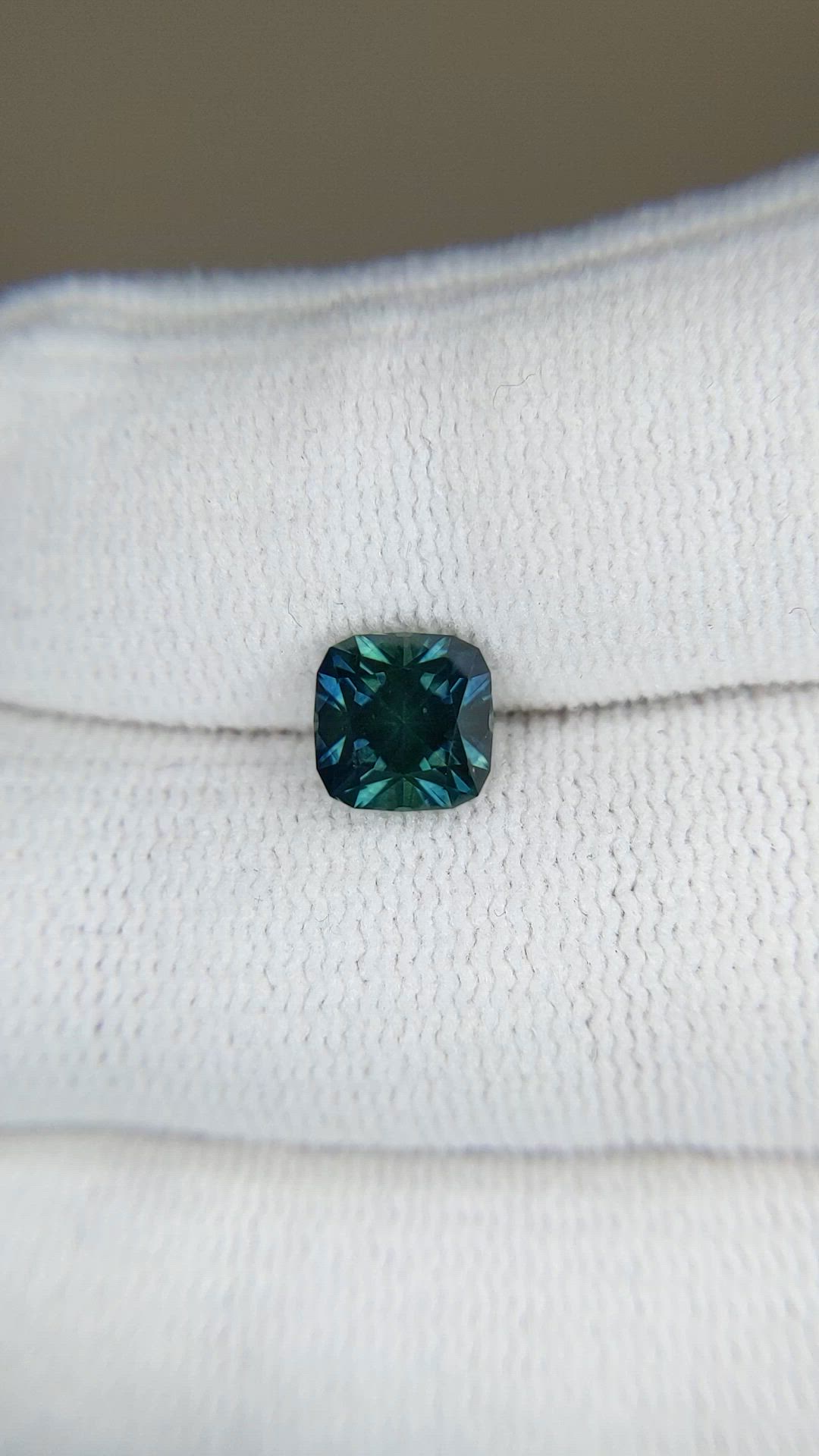 1.63 Ct. Bluish Green Sapphire from Montana Size Video