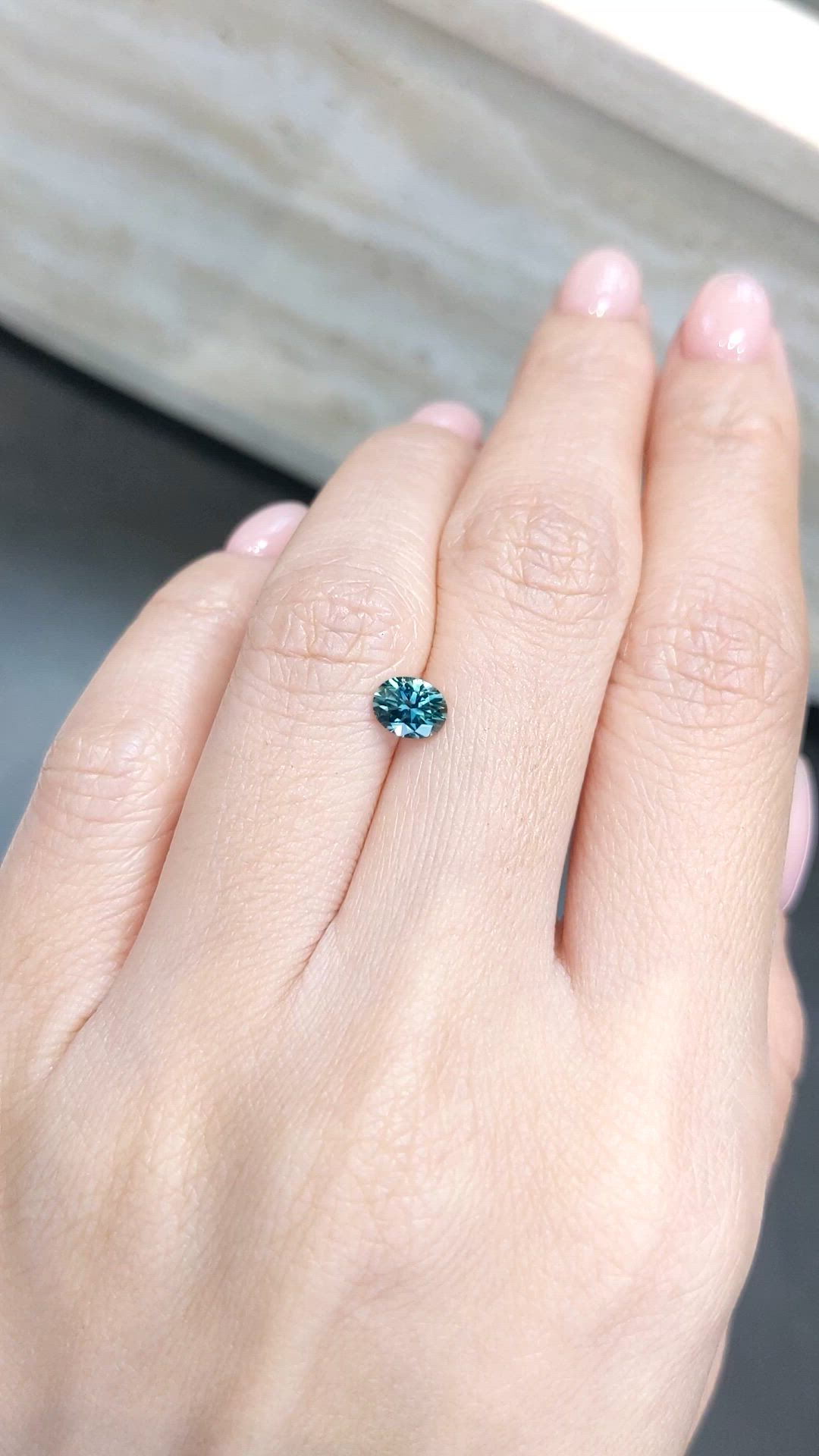 0.86 Ct. Bluish Green Sapphire from Montana Size Video
