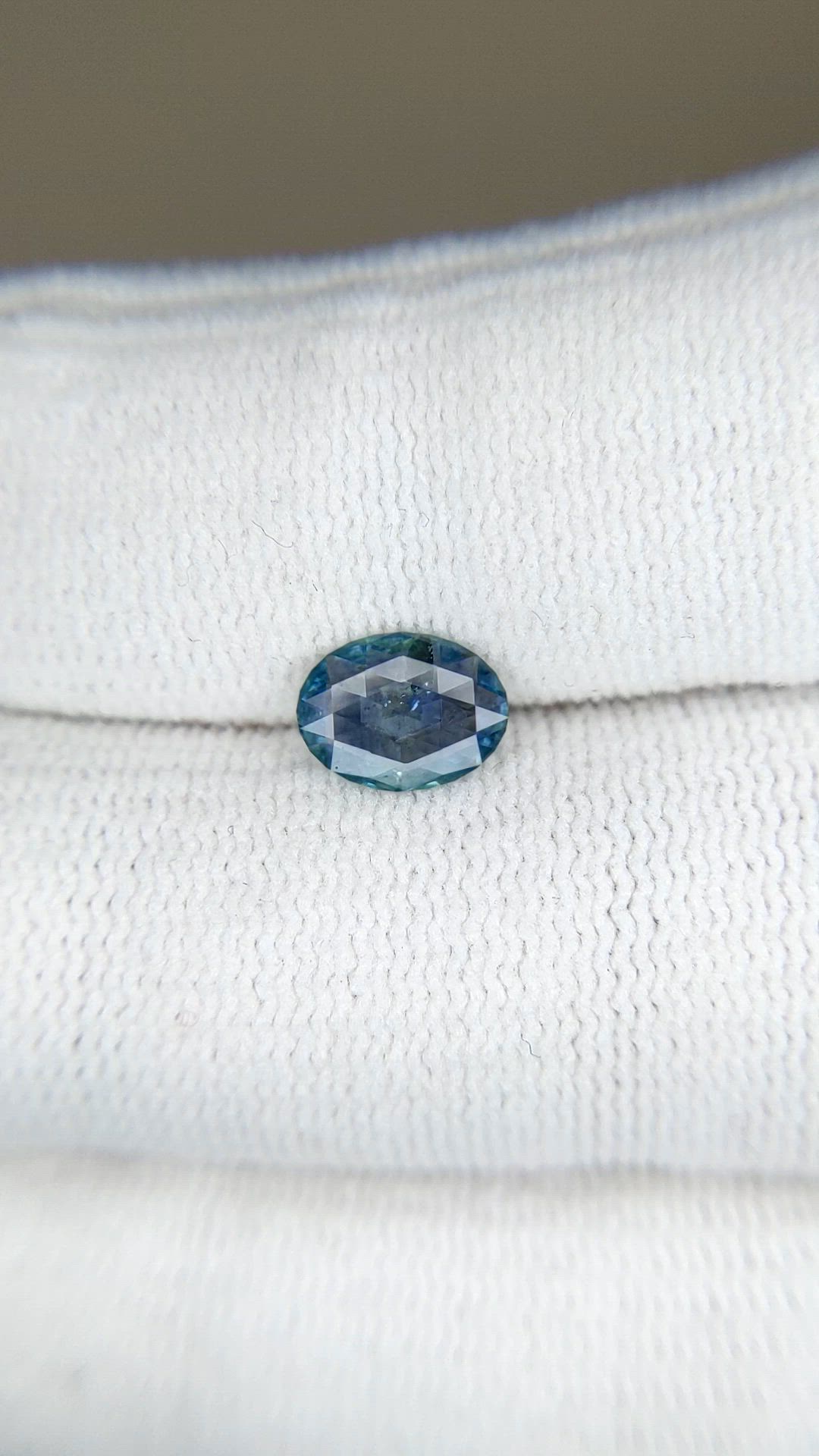 0.79 Ct. Greenish Blue Sapphire from Montana Size Video