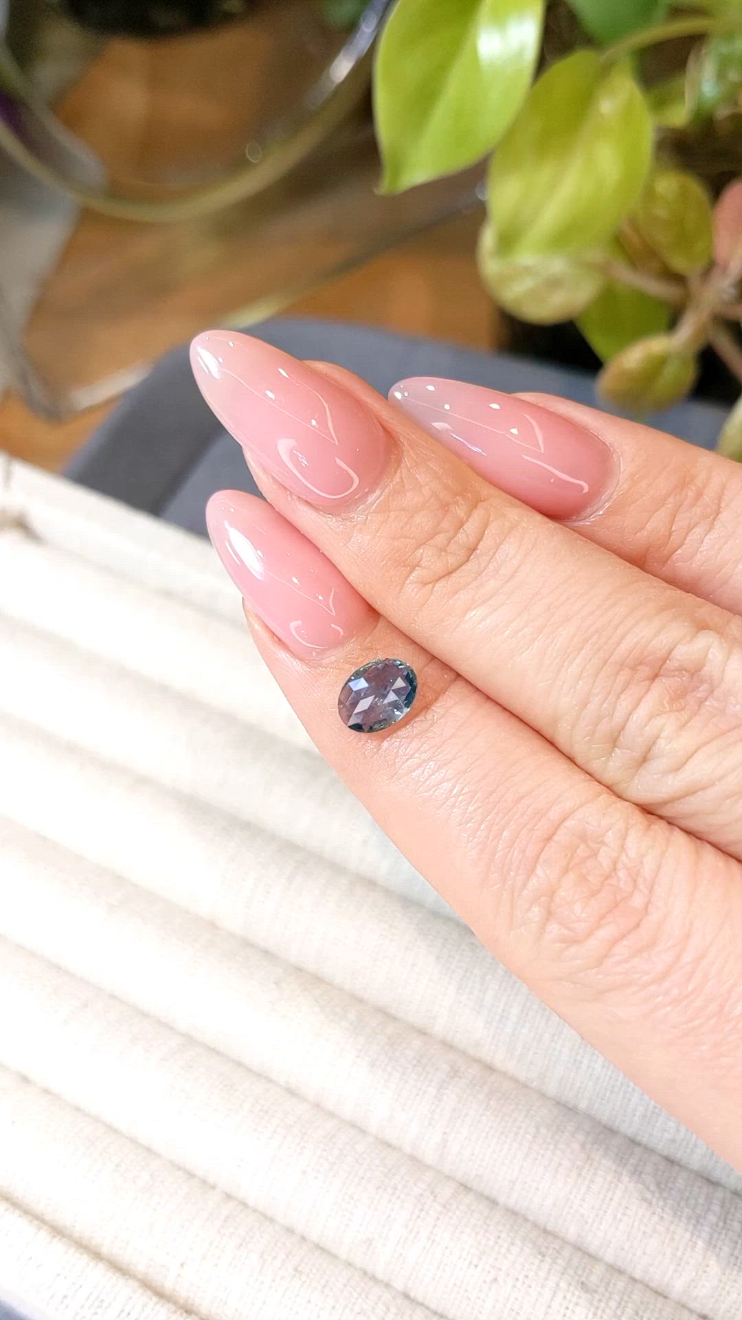 0.79 Ct. Greenish Blue Sapphire from Montana Size Video