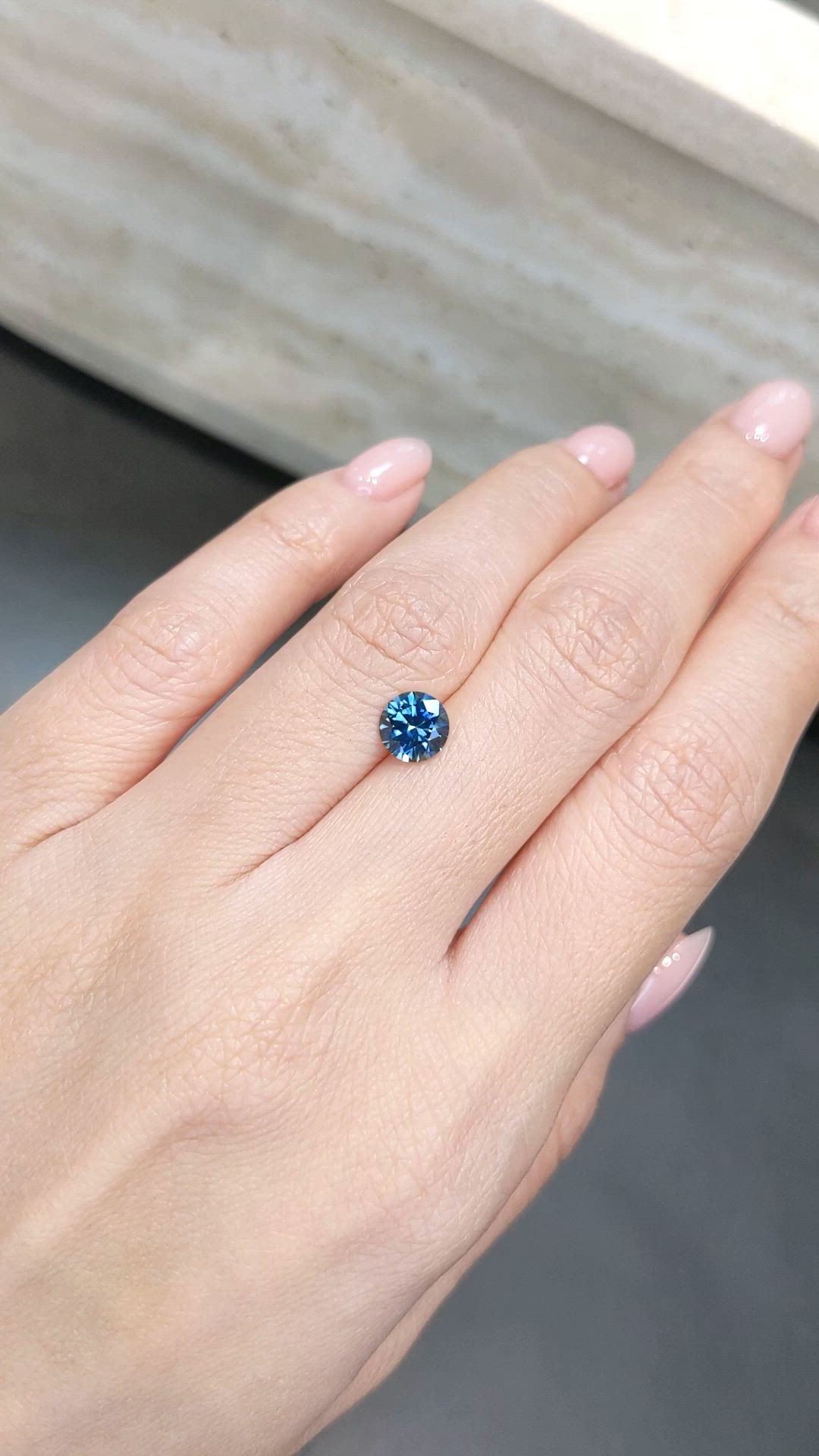 1.33 Ct. Bluish Green Sapphire from Montana Size Video