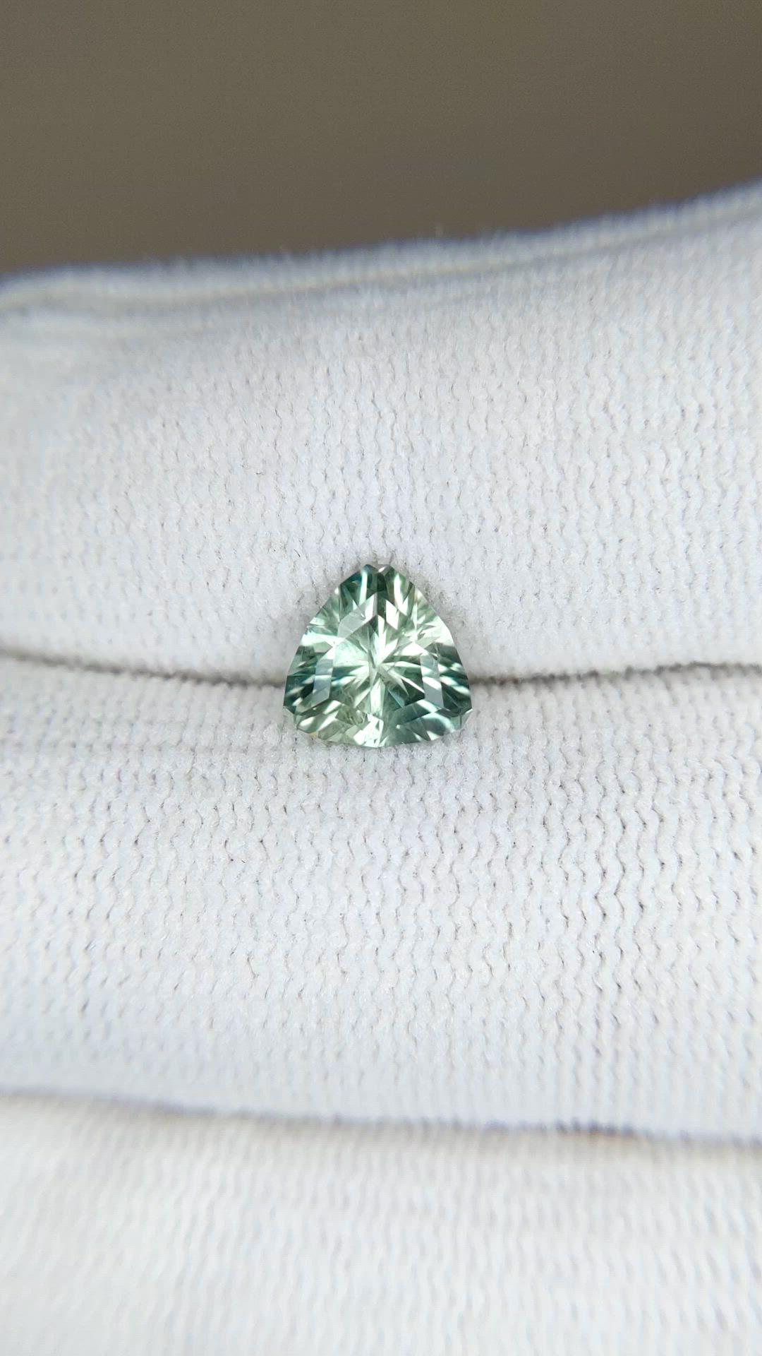 1.37 Ct. Green Sapphire from Montana Size Video