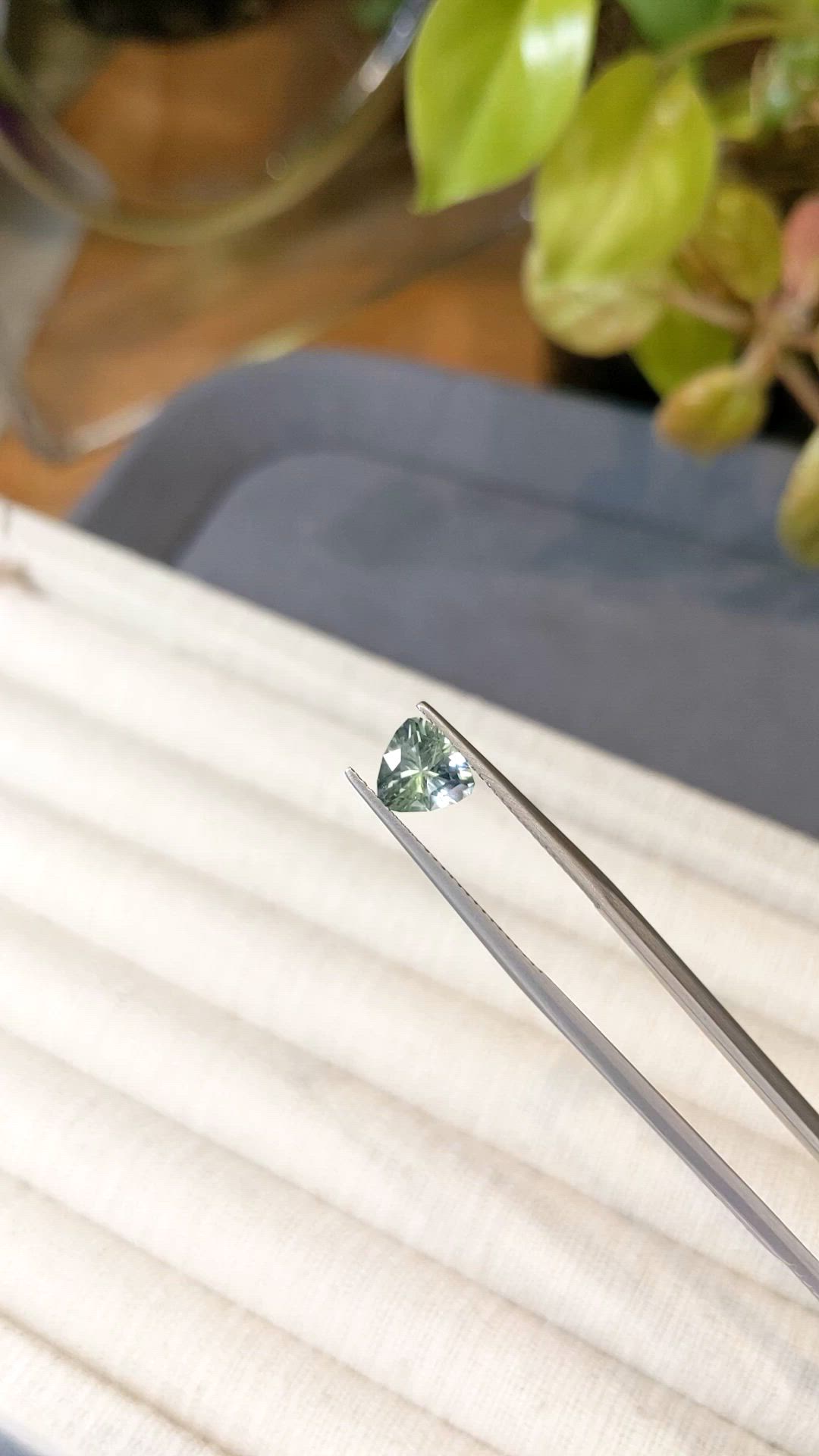 1.37 Ct. Green Sapphire from Montana Size Video