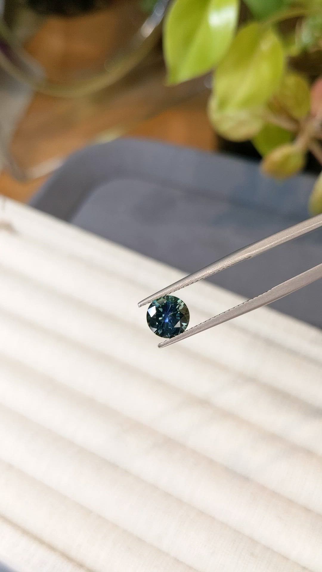 1.54 Ct. Bluish Green Sapphire from Montana Size Video