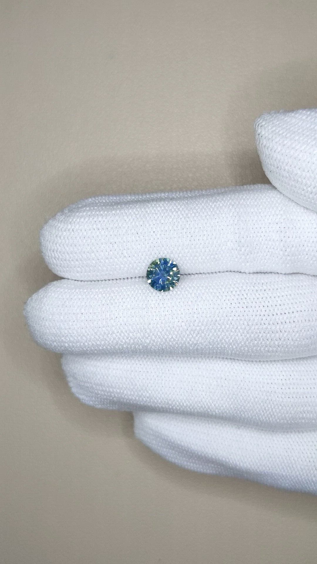 1.22 Ct. Bluish Green Sapphire from Montana Size Video