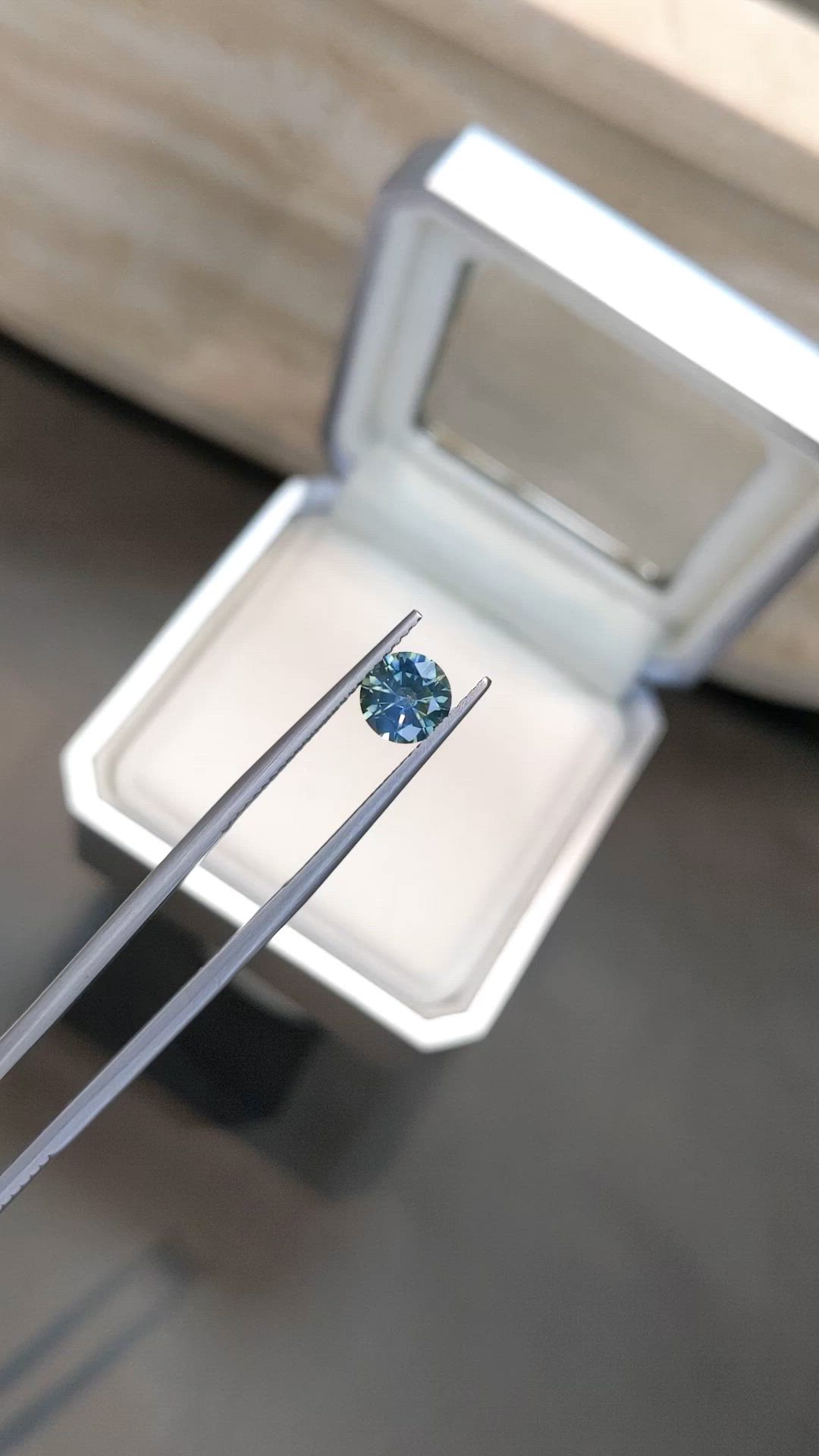 1.22 Ct. Bluish Green Sapphire from Montana Size Video