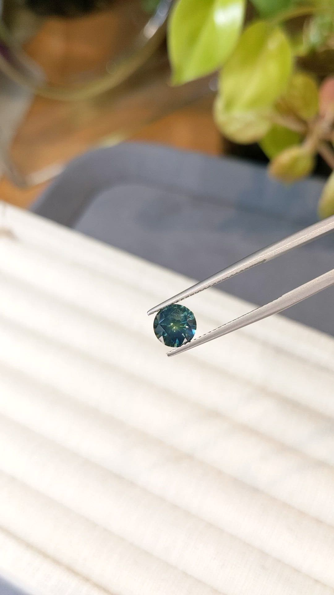 1.59 Ct. Bluish Green Sapphire from Montana Size Video