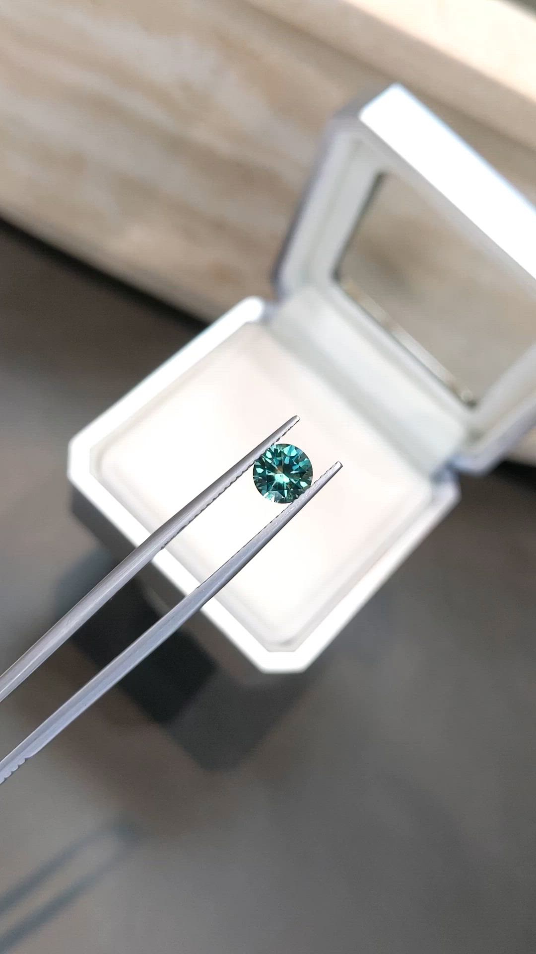 1.29 Ct. Bluish Green Sapphire from Montana Size Video