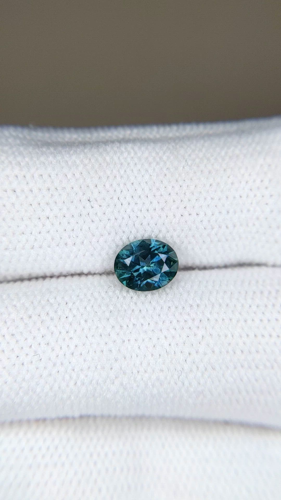0.94 Ct. Bluish Green Sapphire from Montana Size Video