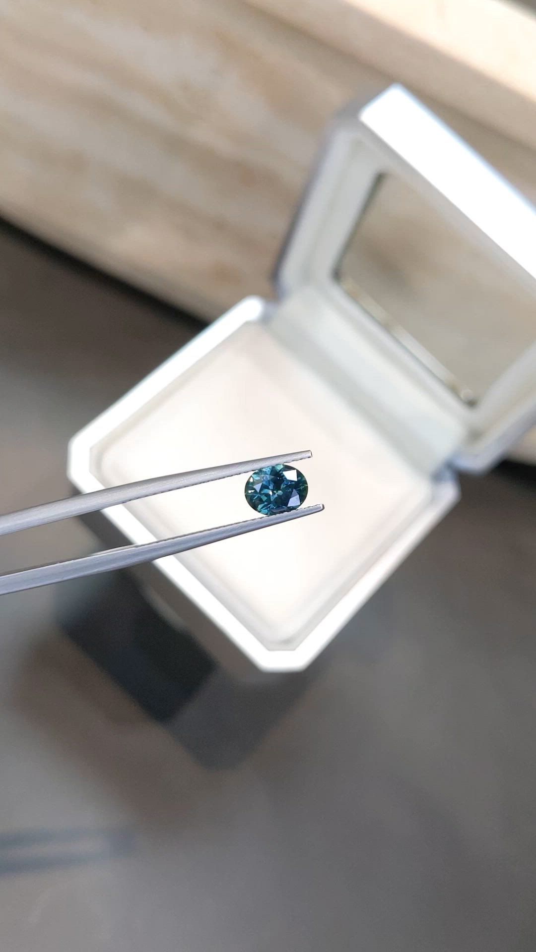 0.94 Ct. Bluish Green Sapphire from Montana Size Video