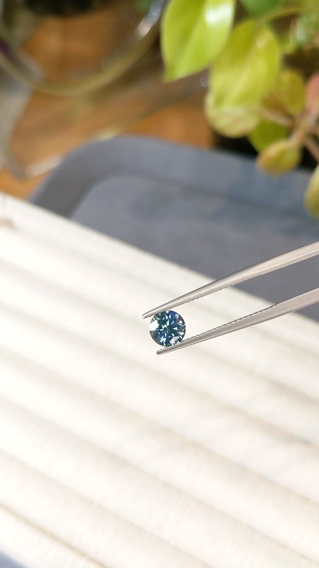 0.89 Ct. Greenish Blue Sapphire from Montana Size Video