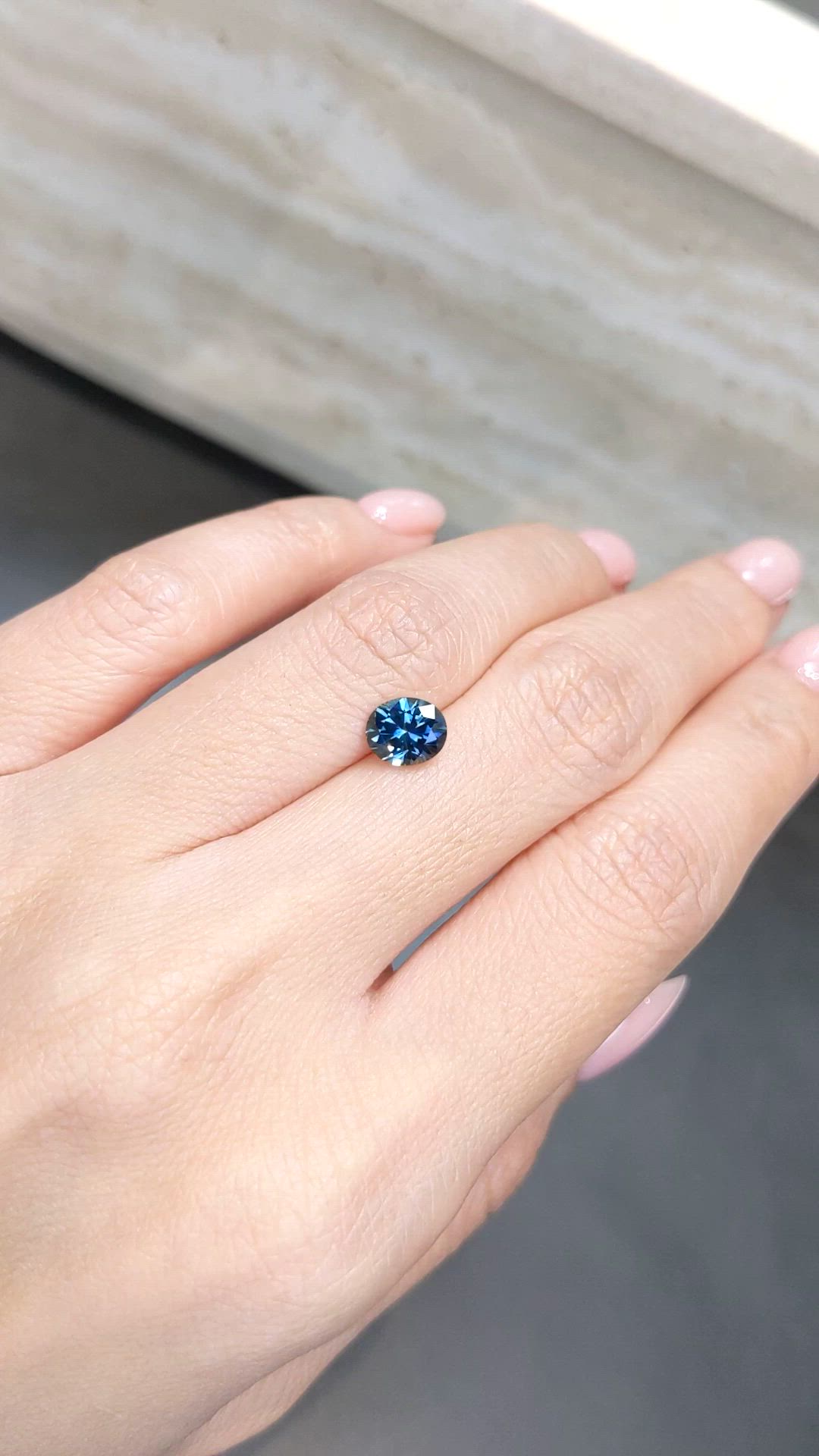 1.55 Ct. Greenish Blue Sapphire from Montana Size Video