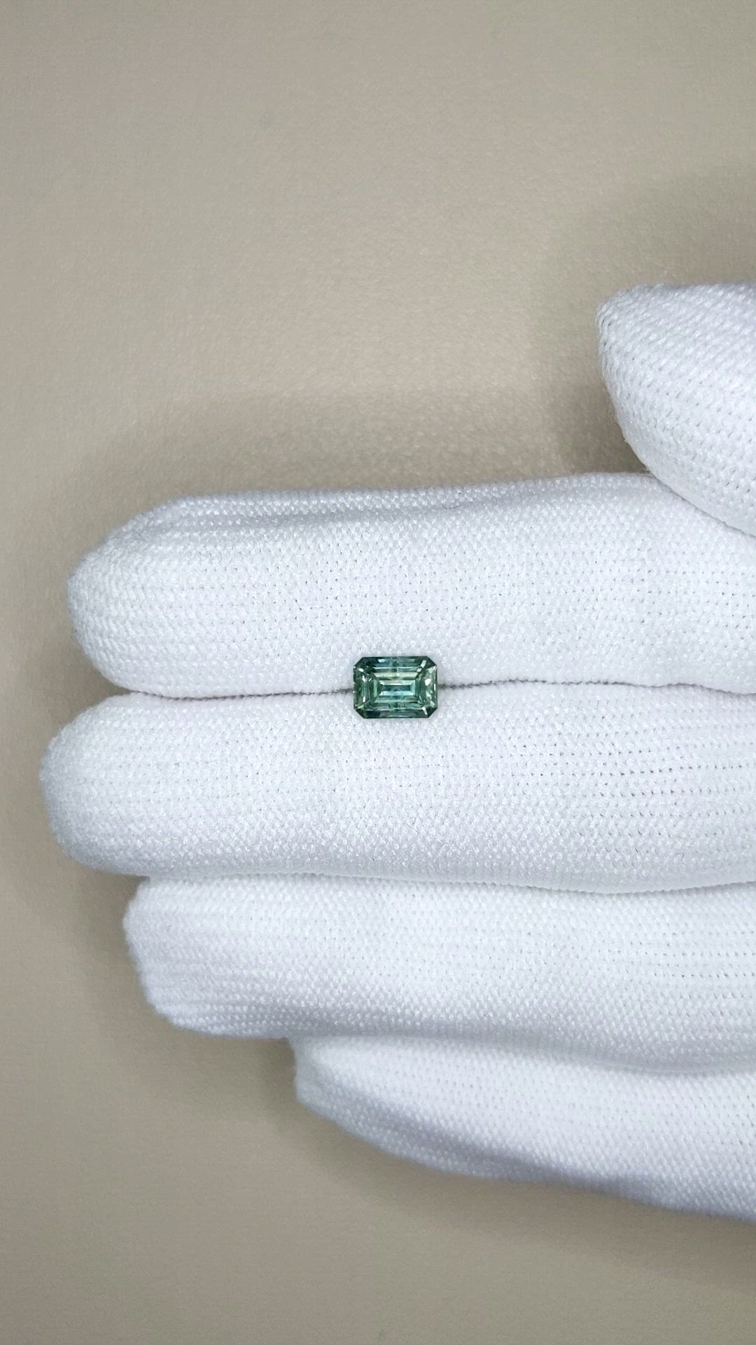 1.22 Ct. Bluish Green Sapphire from Montana Size Video