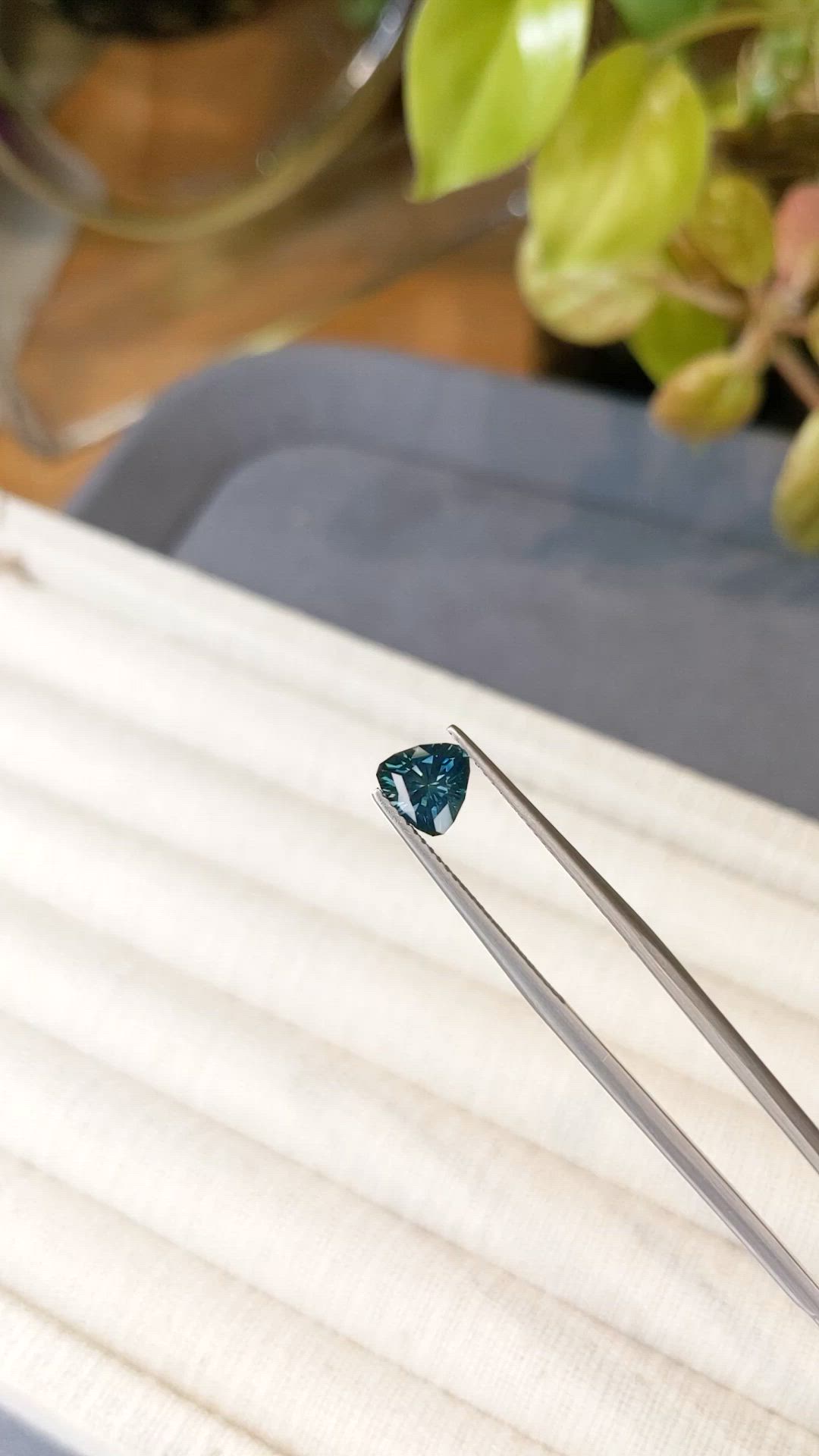 1.18 Ct. Bluish Green Sapphire from Montana Size Video