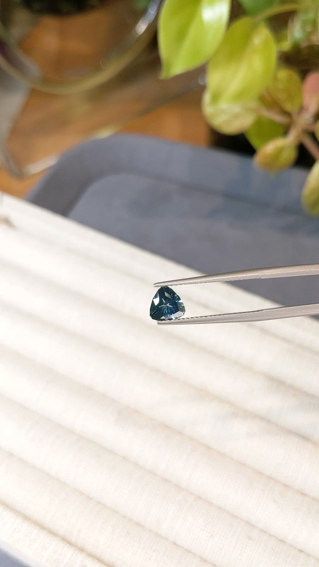 1.18 Ct. Bluish Green Sapphire from Montana Size Video