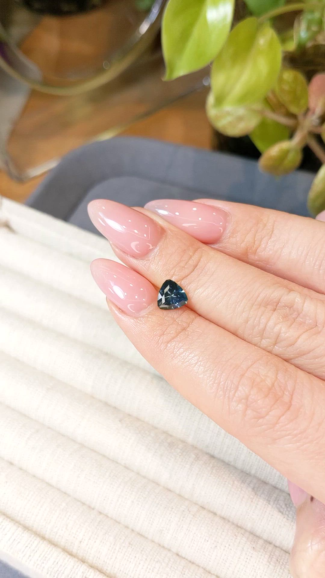 1.18 Ct. Bluish Green Sapphire from Montana Size Video