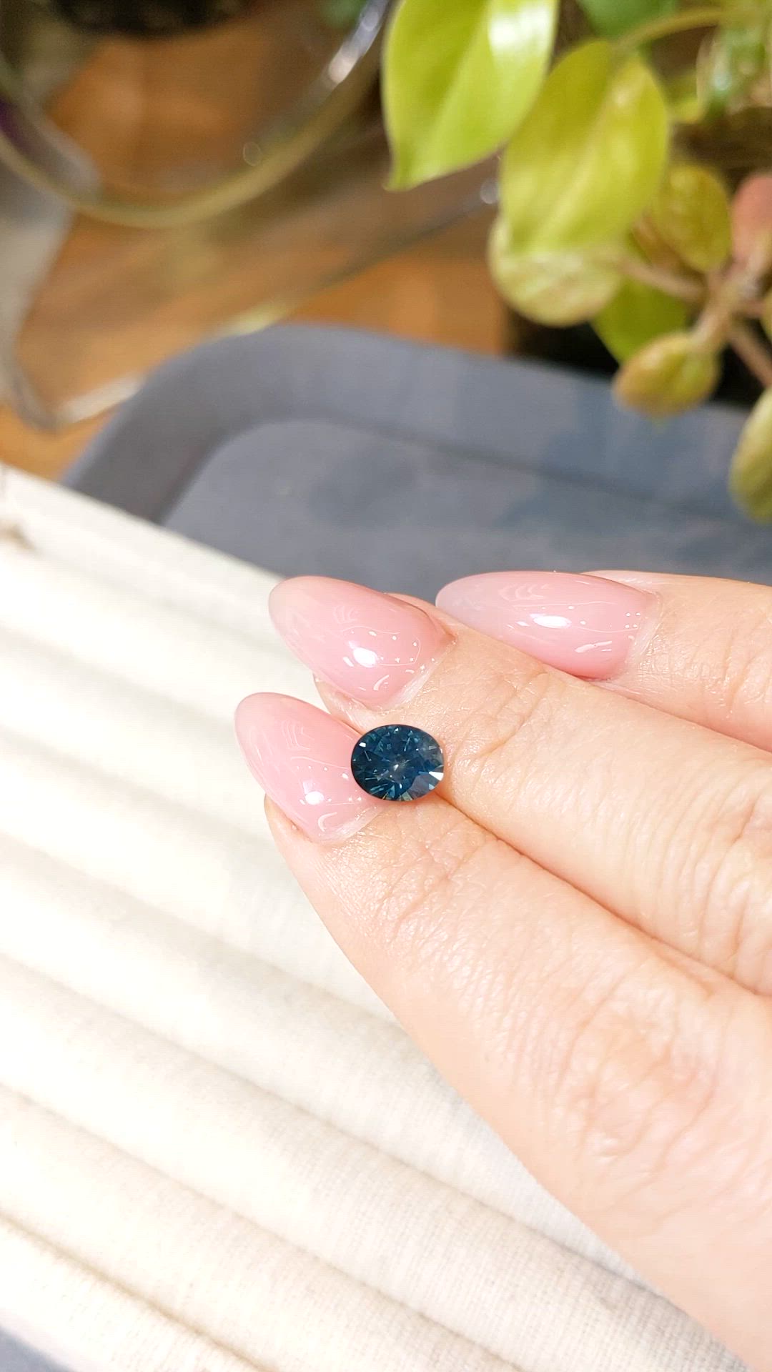 1.48 Ct. Greenish Blue Sapphire from Montana Size Video