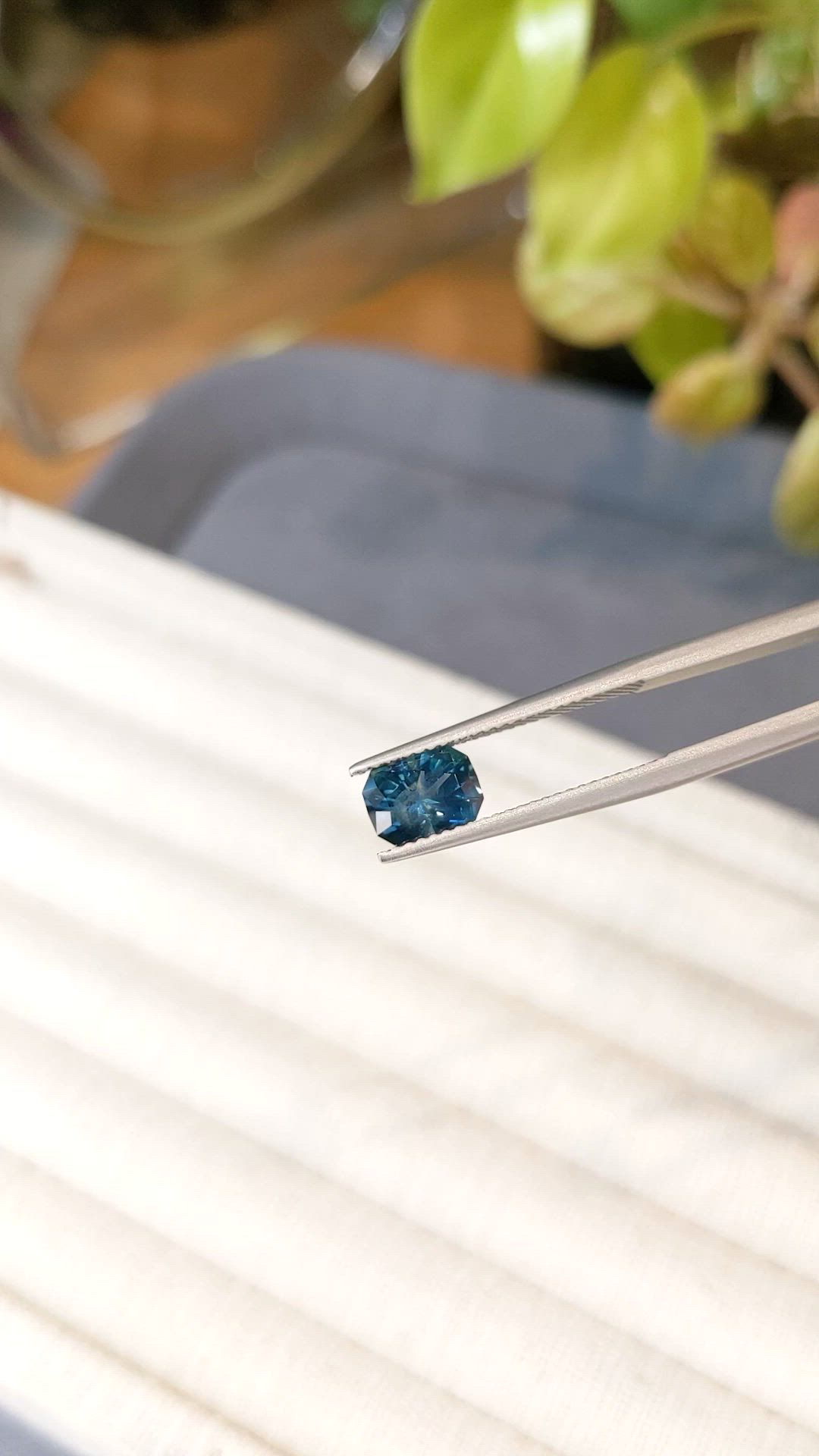 1.58 Ct. Greenish Blue Sapphire from Montana Size Video