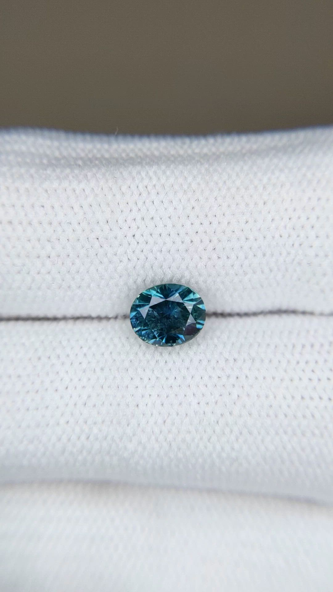 1.21 Ct. Bluish Green Sapphire from Montana Size Video