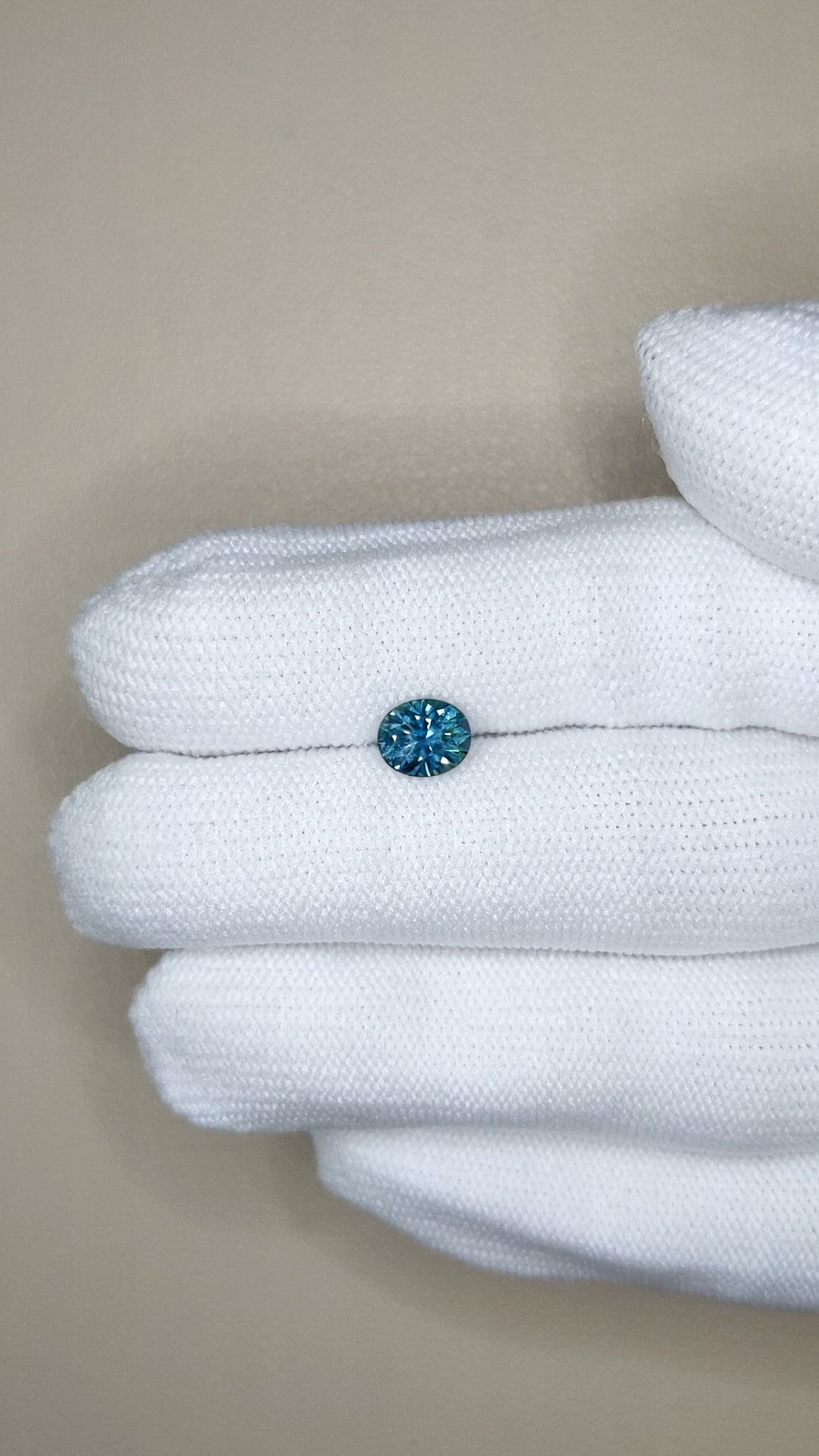 1.21 Ct. Bluish Green Sapphire from Montana Size Video