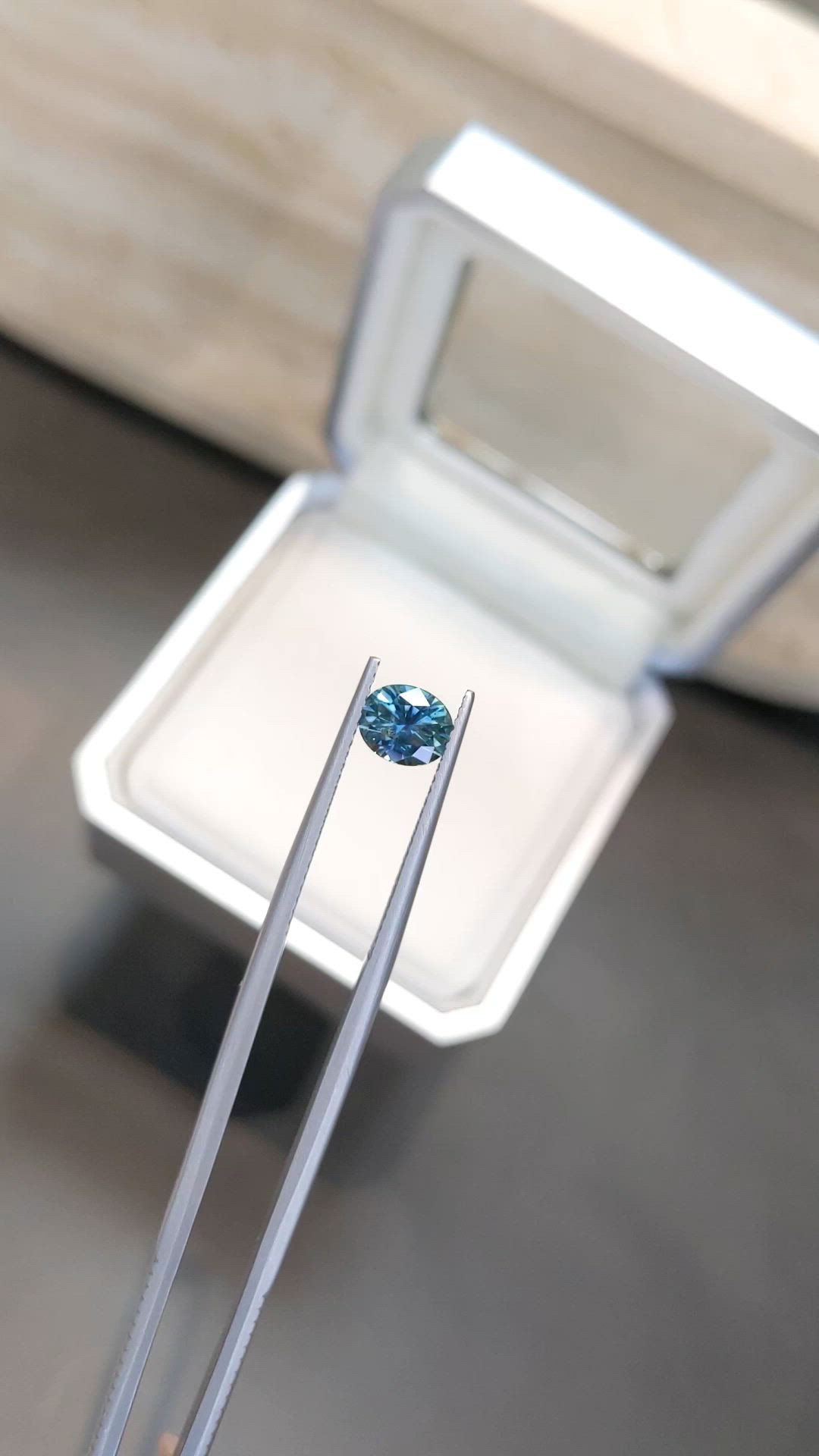 1.21 Ct. Bluish Green Sapphire from Montana Size Video