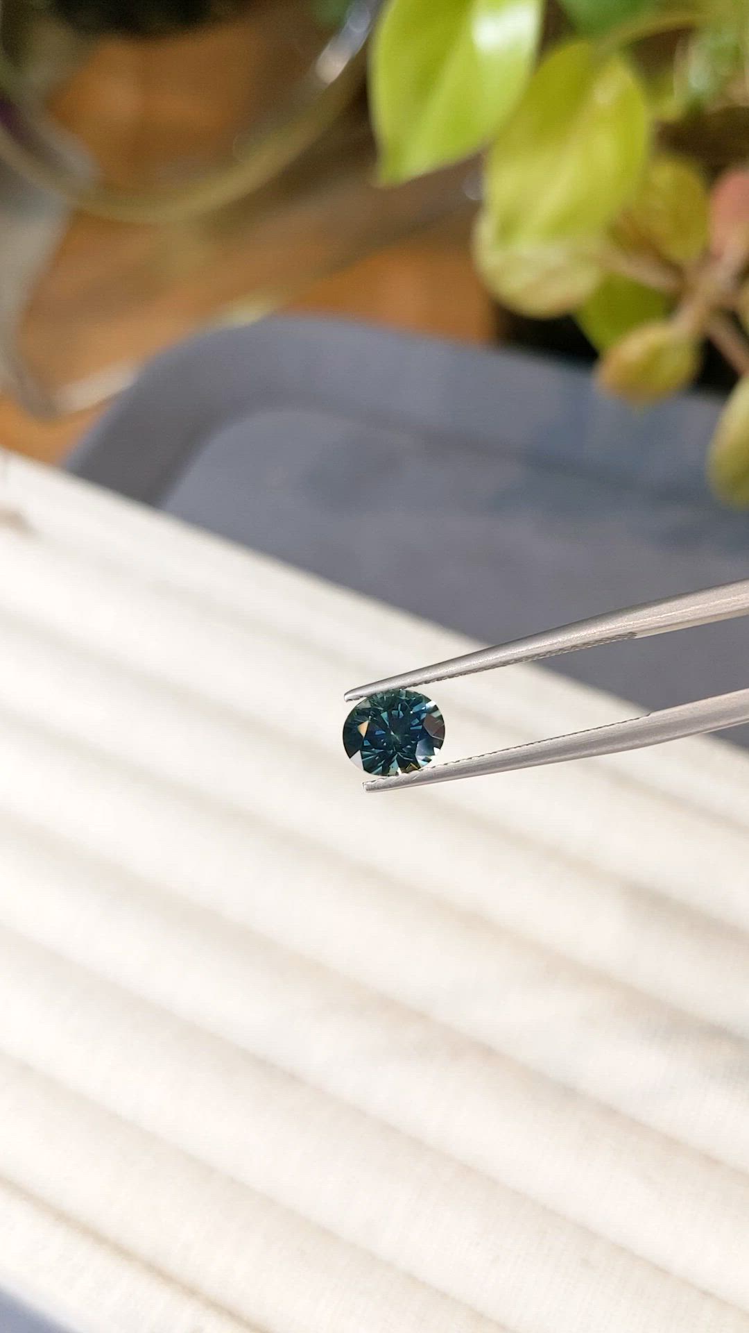 1.53 Ct. Bluish Green Sapphire from Montana Size Video